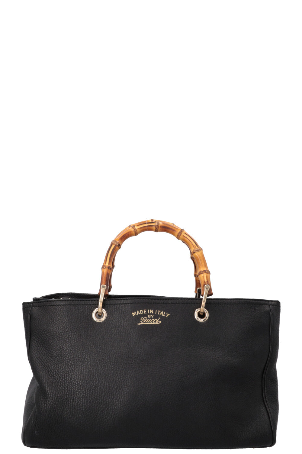 GUCCI 2 Way Bamboo Top Handle Bag Black