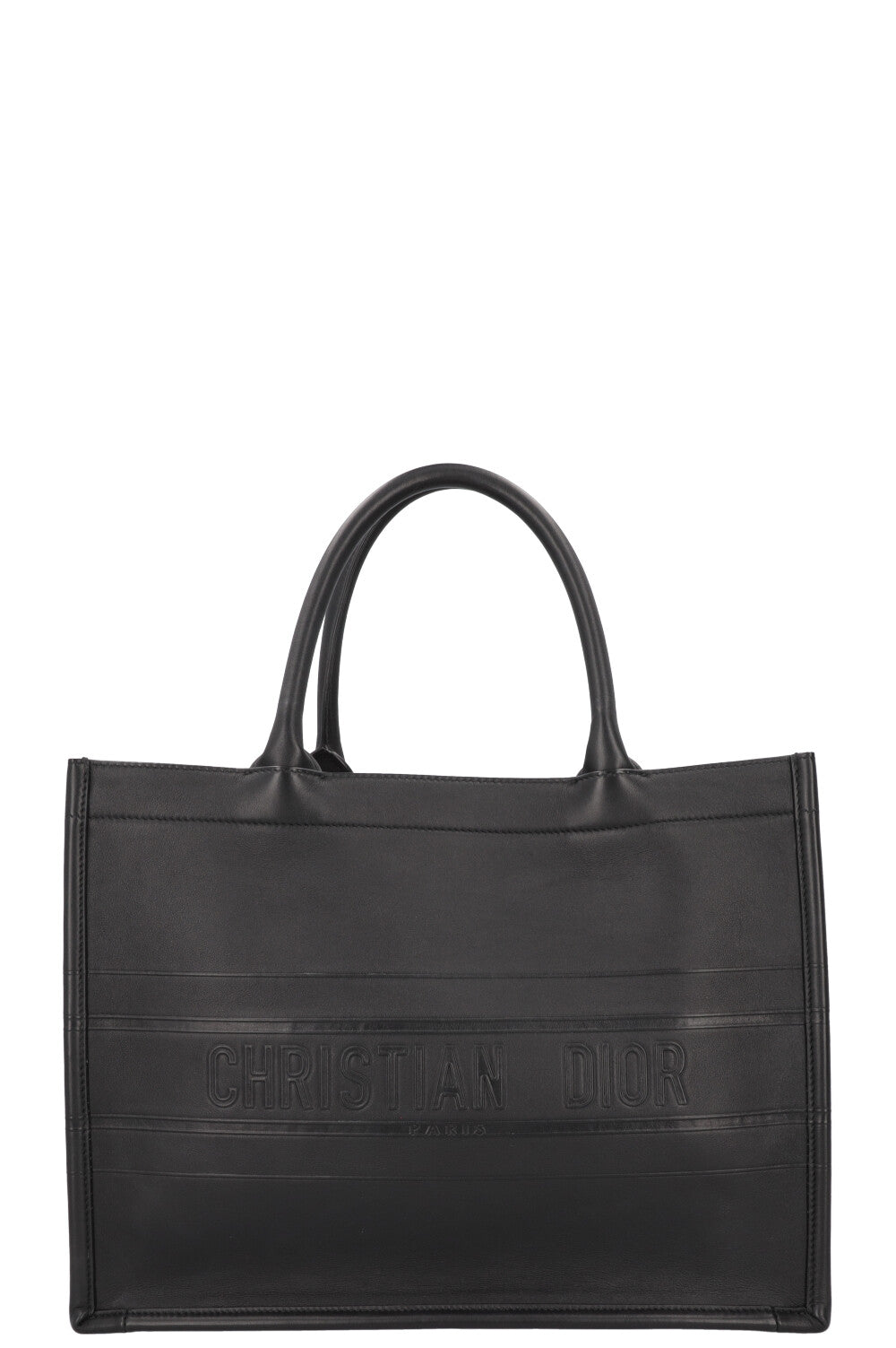 Dior Book Tote Leather Black Medium Tote Bag