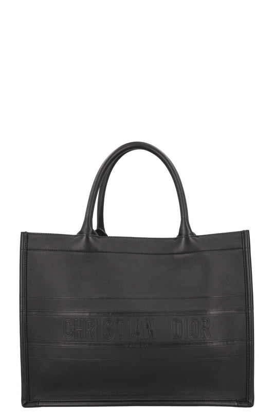 Dior Book Tote Leather Black Medium Tote Bag