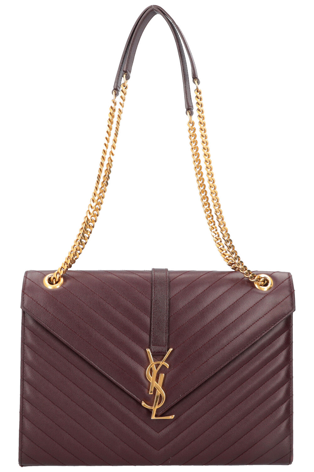 YSL Saint Laurent Classic Envelope Bag Bordeaux Large Handbag