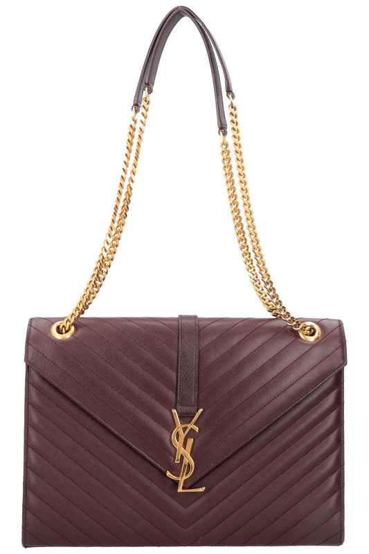 YSL Saint Laurent Classic Envelope Bag Bordeaux Large Handbag