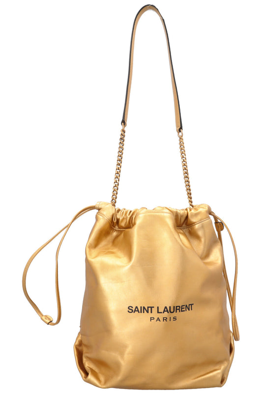 YSL Saint Laurent Bag Teddy Drawstring Gold Bucket Bucket Bag