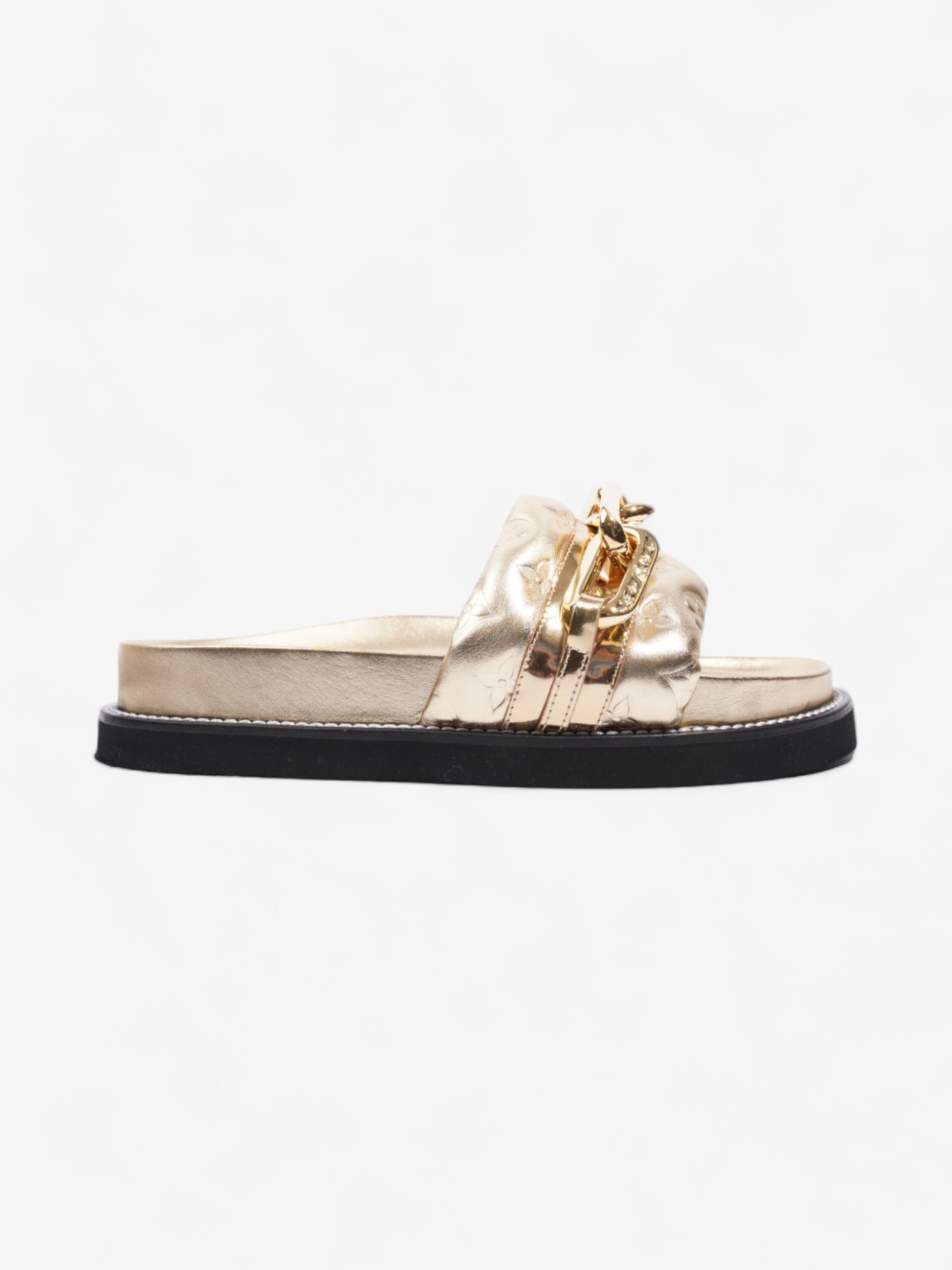 Louis Vuitton Sunset Flat Comfort EU 40 Leather Calfskin Gold Shoes