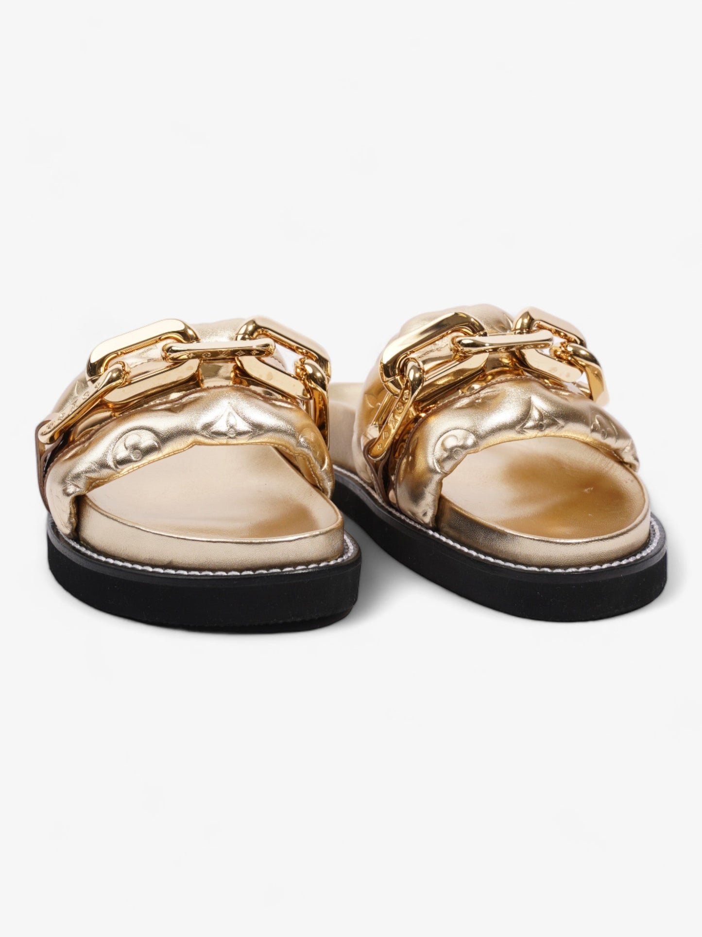 Louis Vuitton Sunset Flat Comfort EU 40 Leather Calfskin Gold Shoes