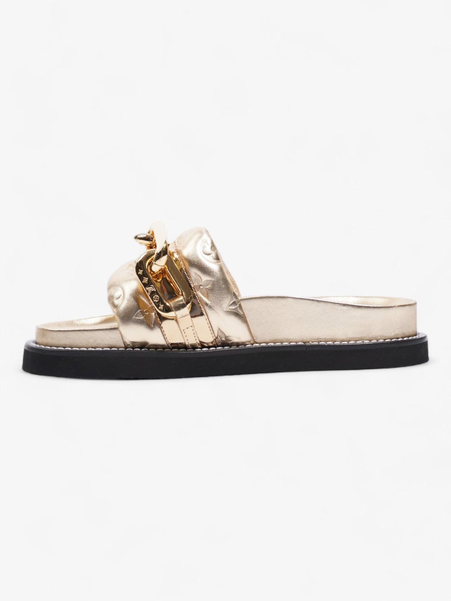 Louis Vuitton Sunset Flat Comfort EU 40 Leather Calfskin Gold Shoes