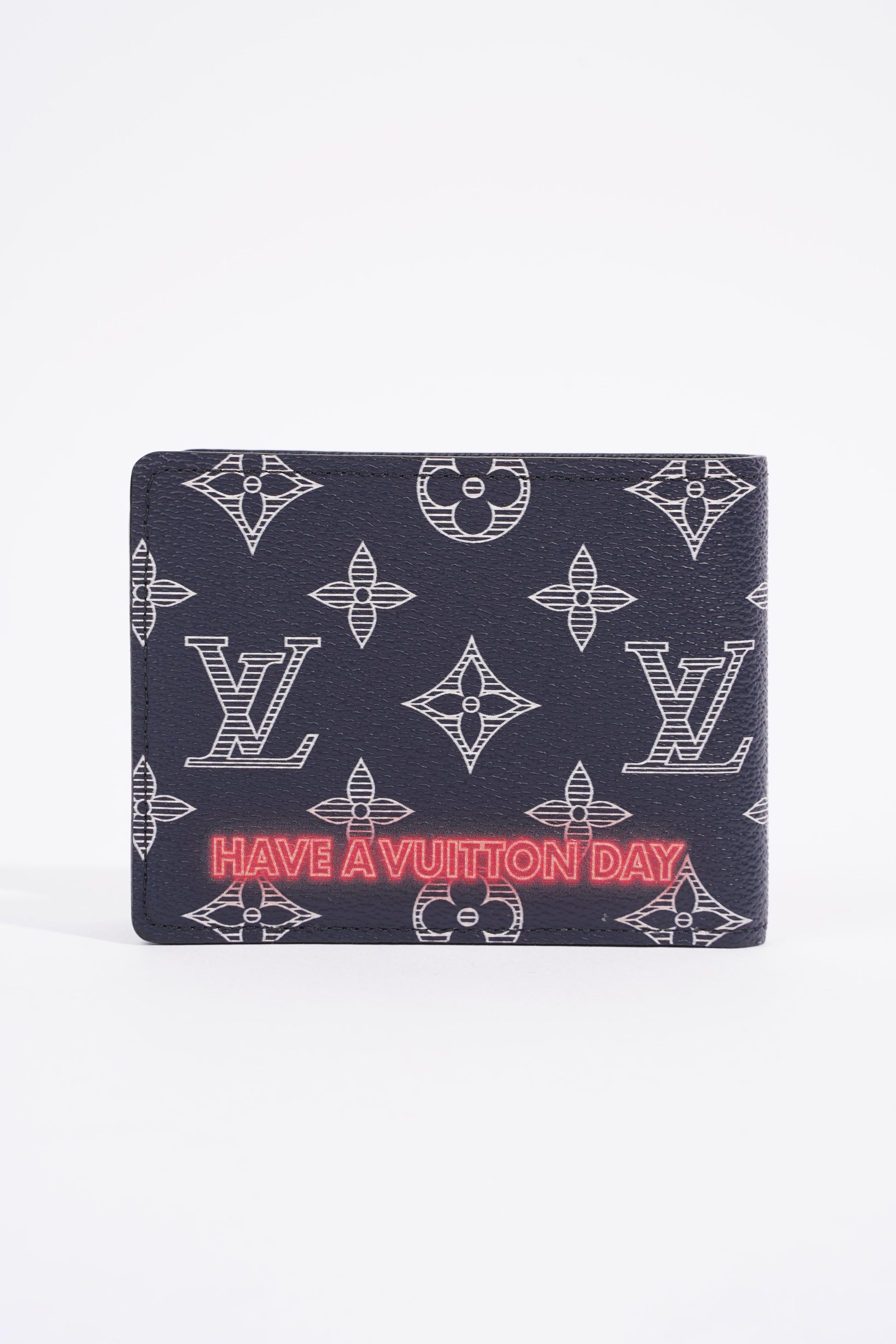 Louis Vuitton Upside Down Pocket Organiser Navy Neon Monogram Red Canvas Coated Canvas Apparel