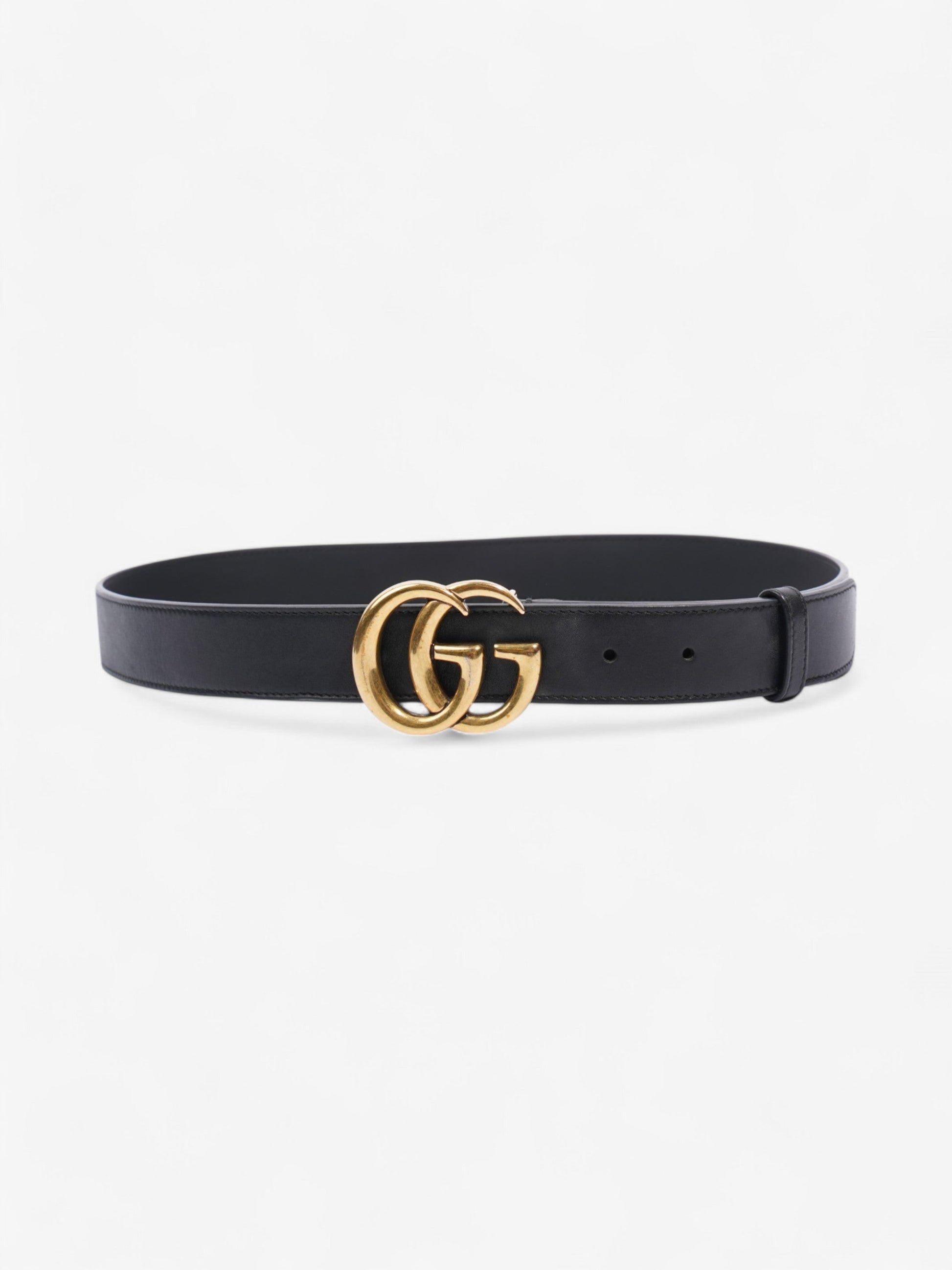Gucci Marmont Belt Handbag Leather Black Accessory 85Cm 35