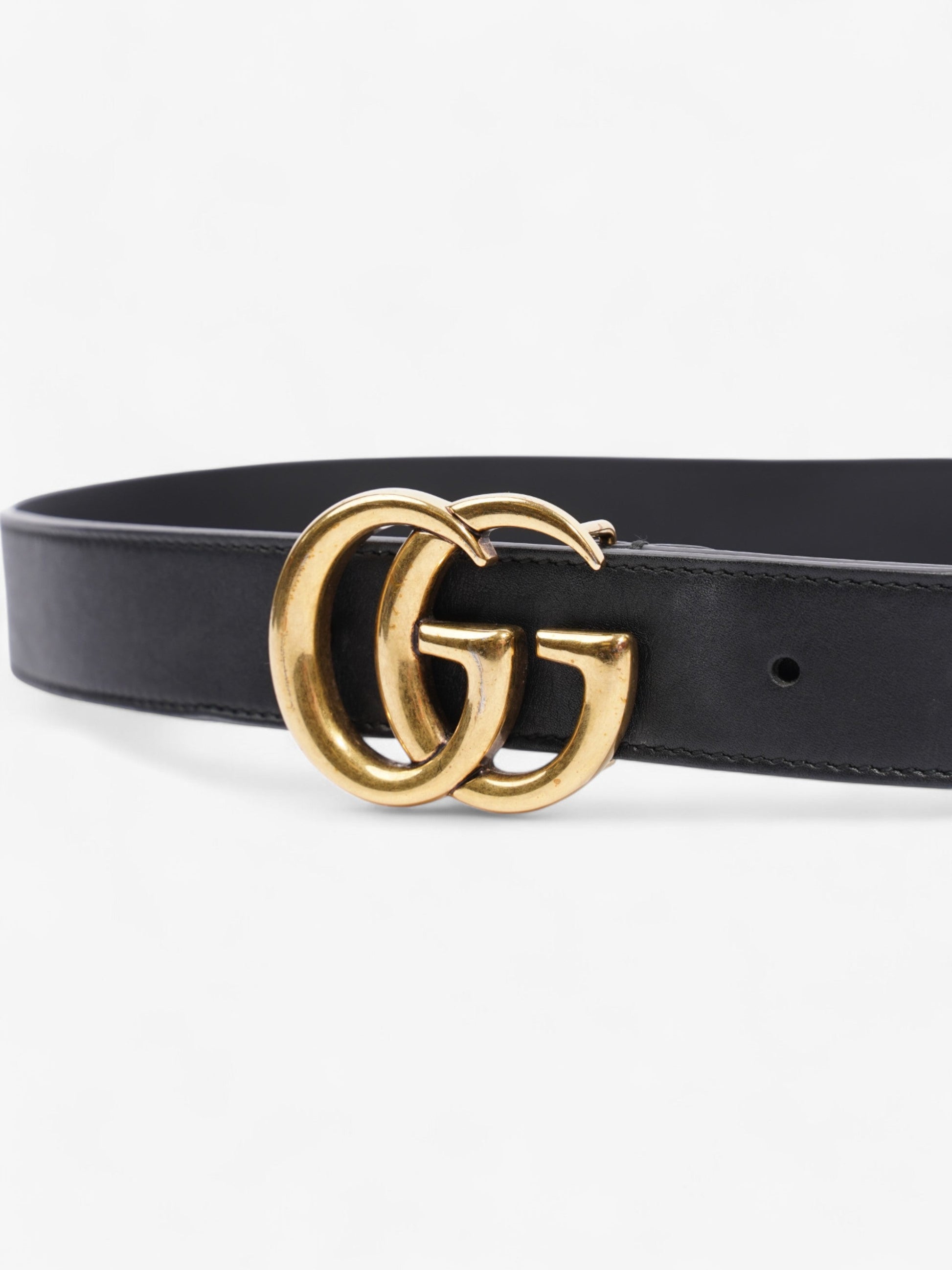 Gucci Marmont Belt Handbag Leather Black Accessory 85Cm 35