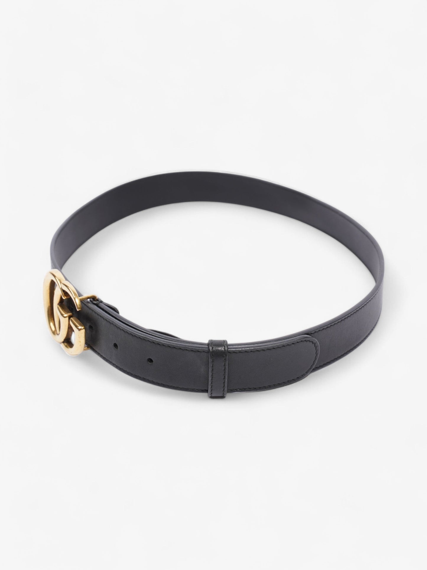 Gucci Marmont Belt Handbag Leather Black Accessory 85Cm 35