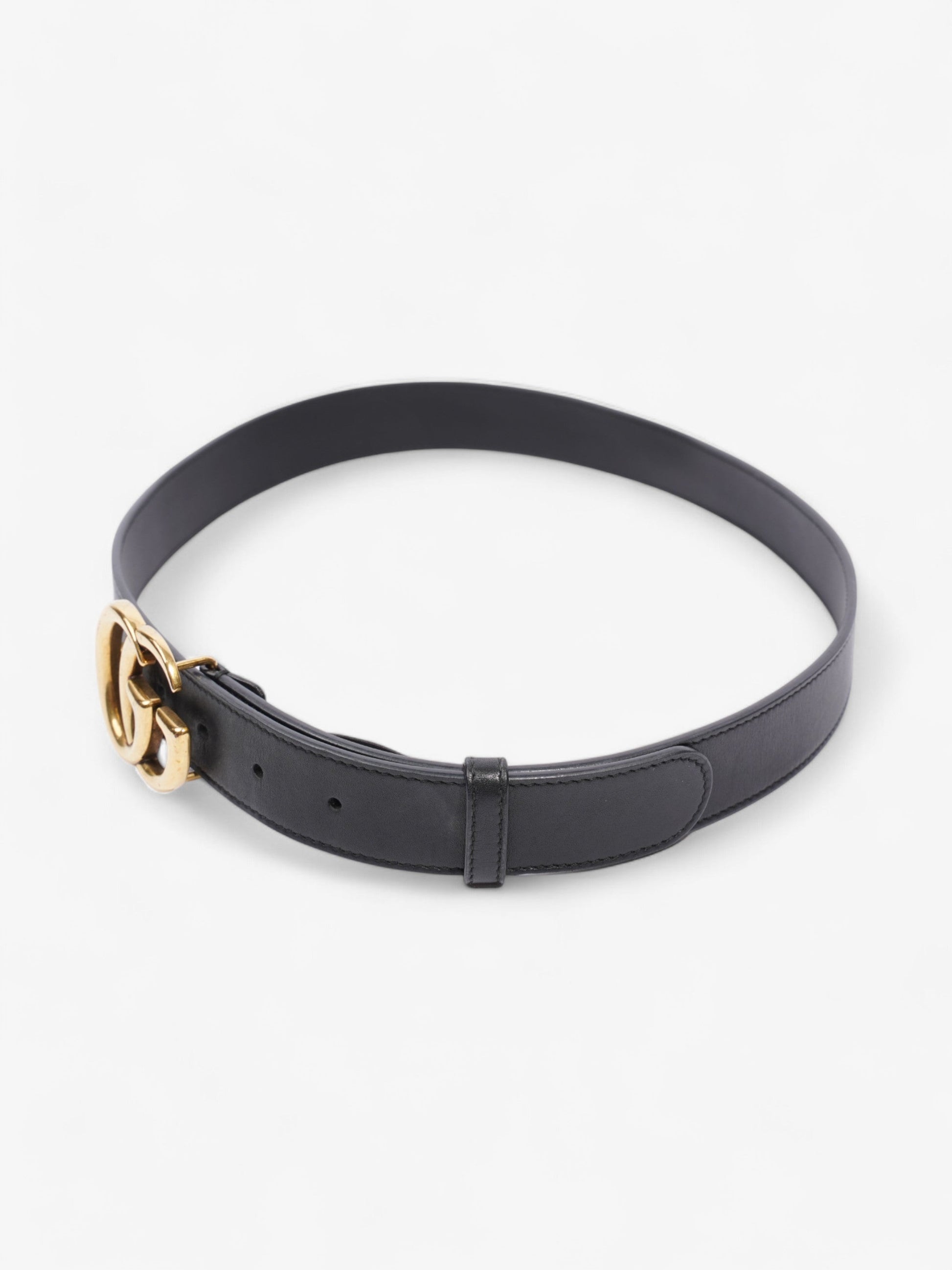 Gucci Marmont Belt Handbag Leather Black Accessory 85Cm 35