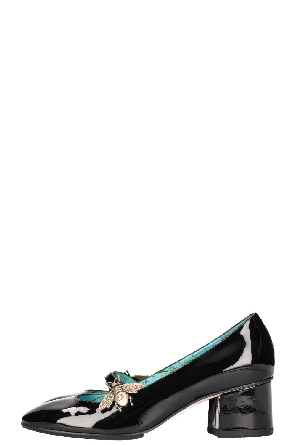 GUCCI Bee Mary Janes Heels Patent Black