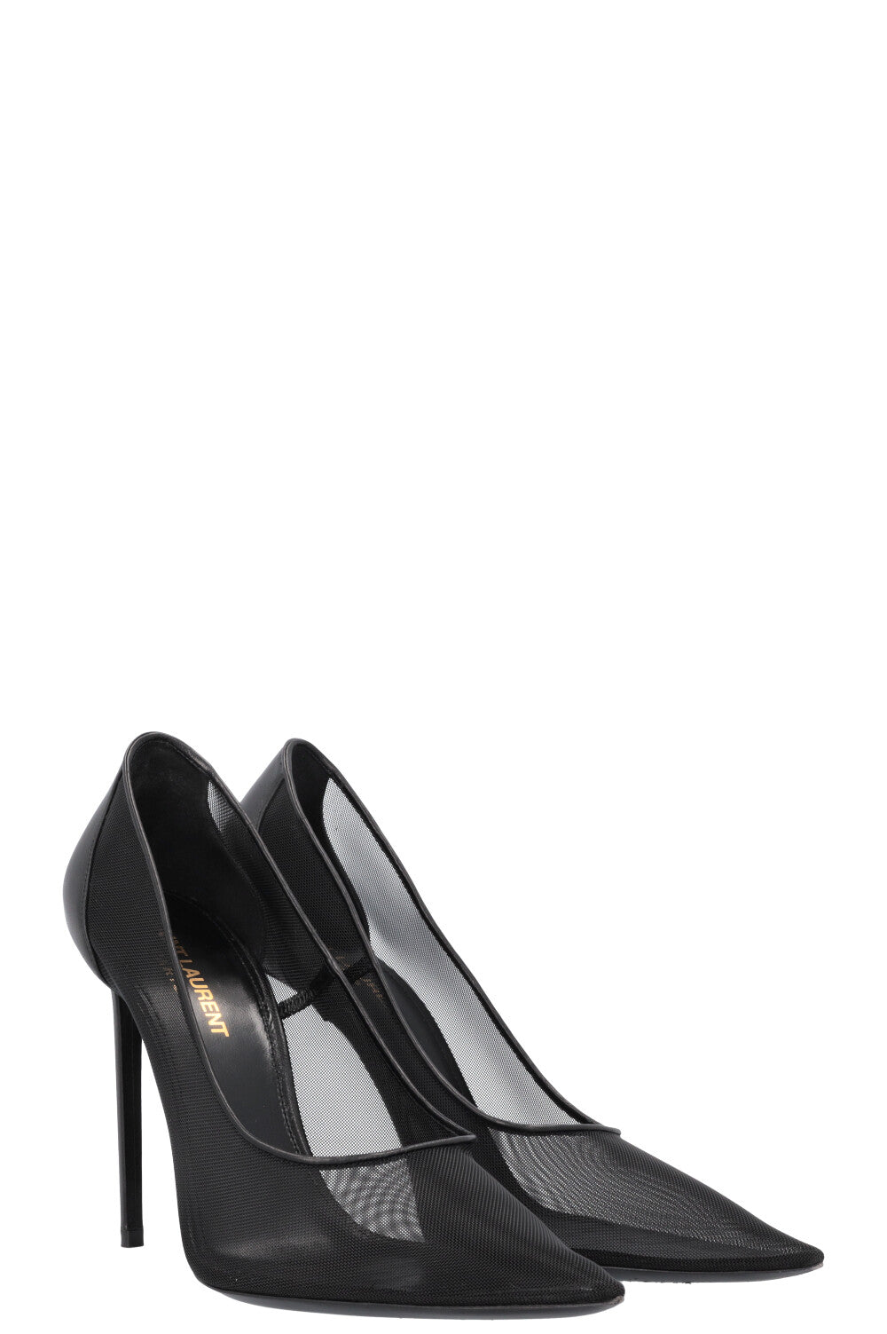 YSL Saint Laurent Heels Mesh Black Shoes