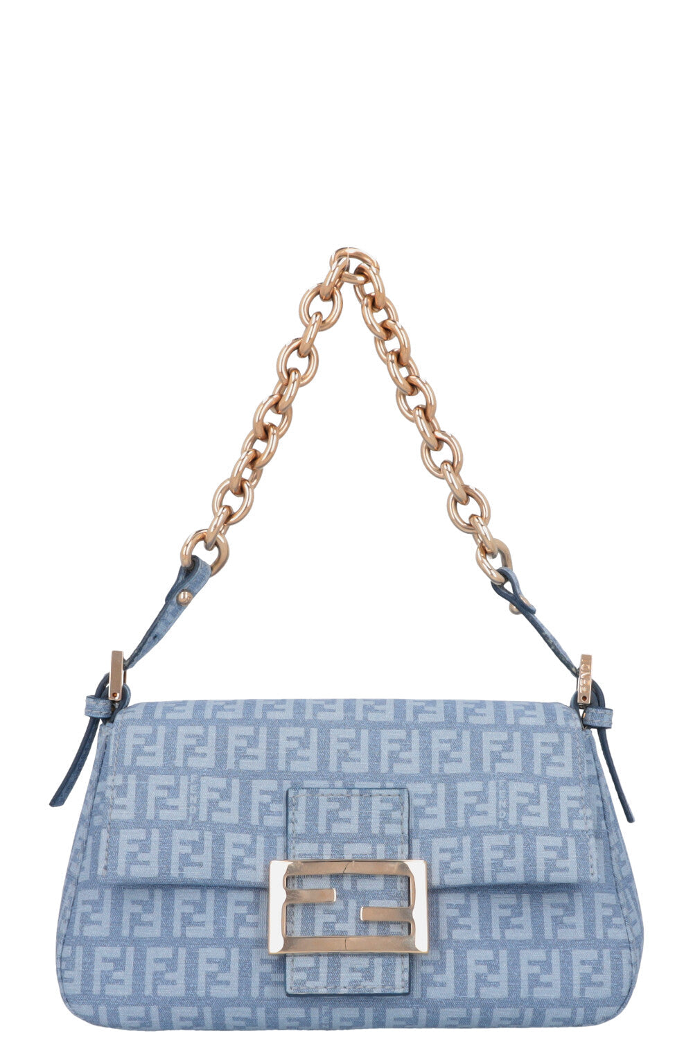 Fendi Baguette Bag Zucca Blue Shoulder Bag