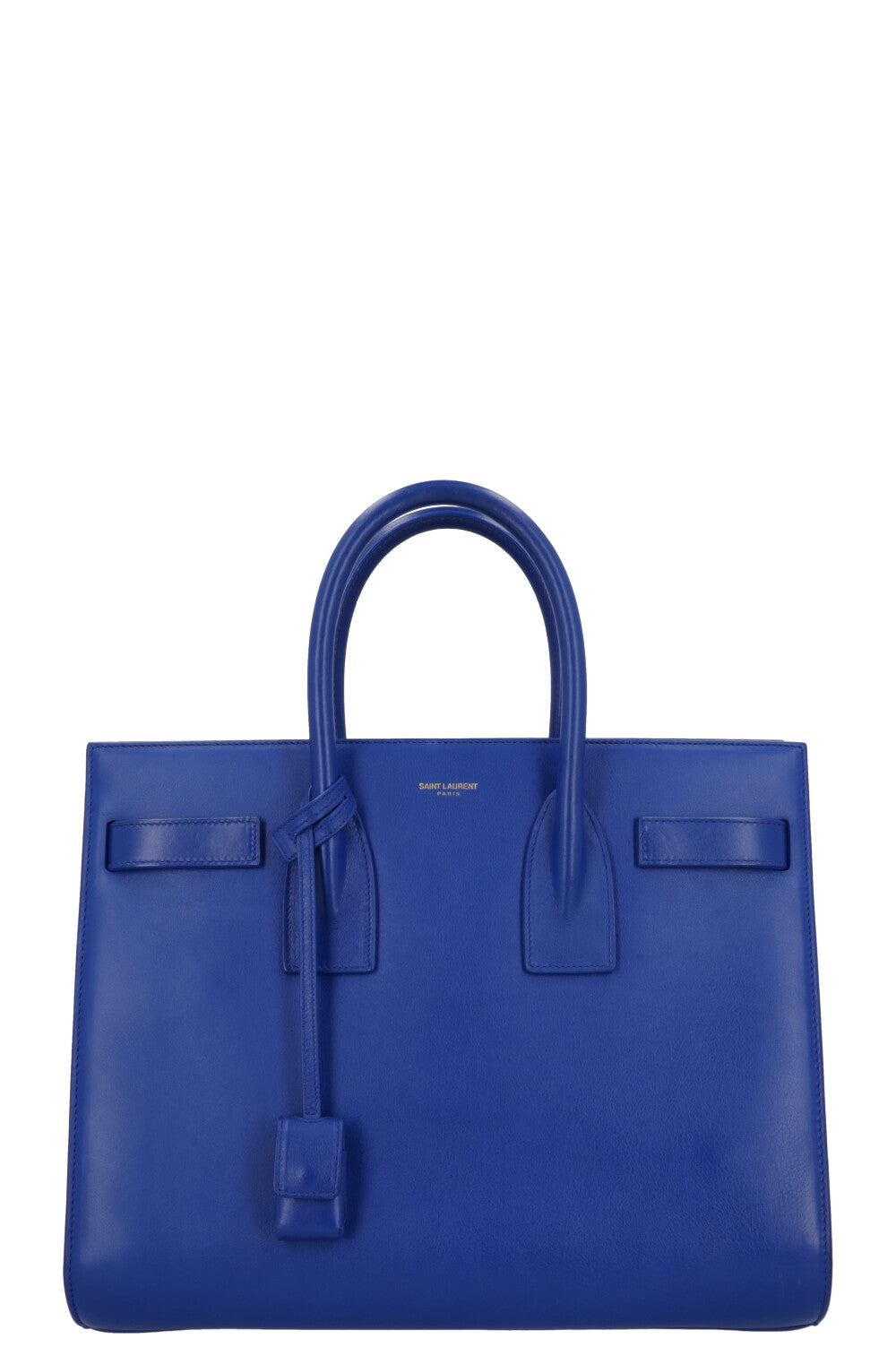 YSL Saint Laurent Tote Bag Sac De Jour Leather Blue Small