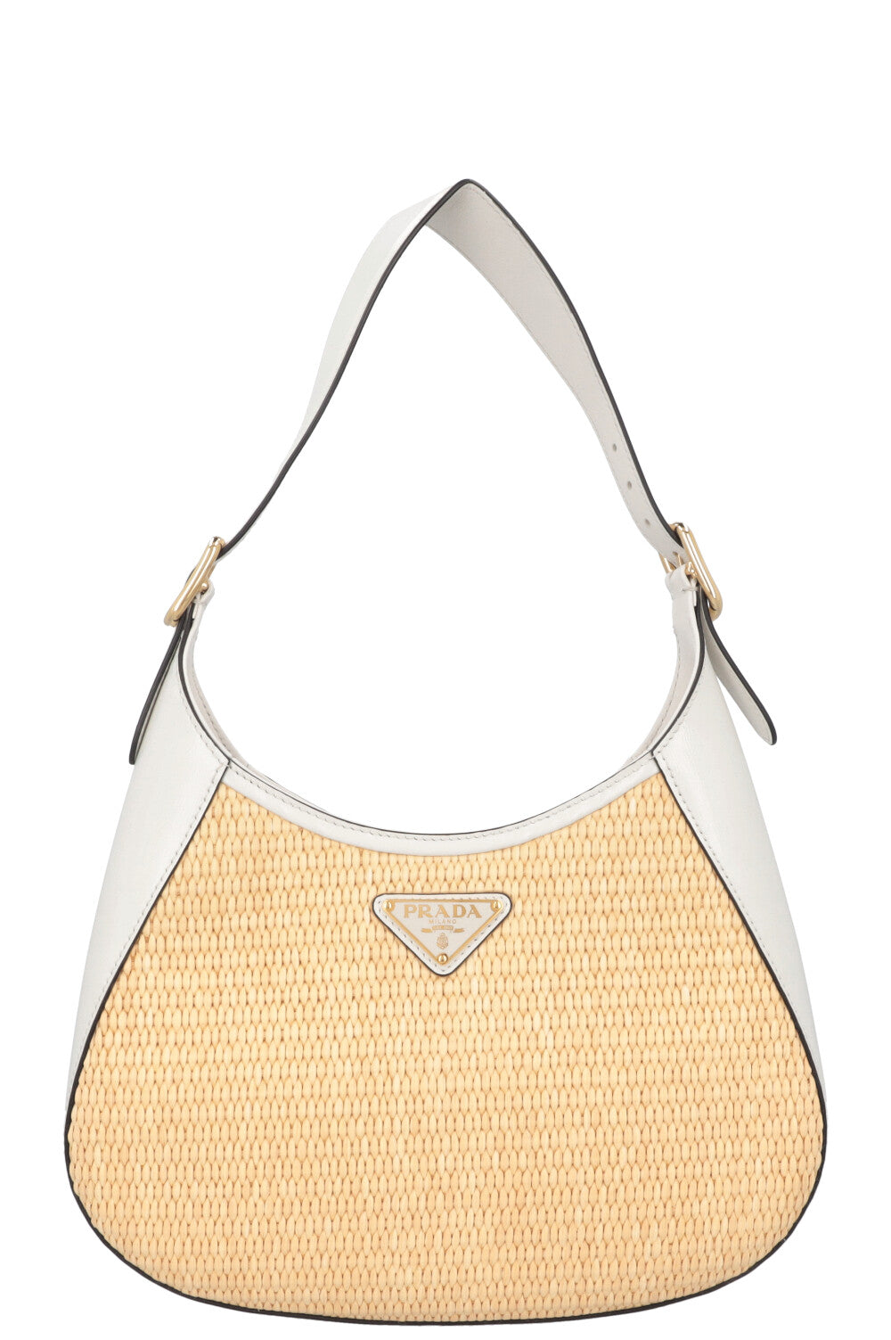 Prada Cleo Raffia White Handbag