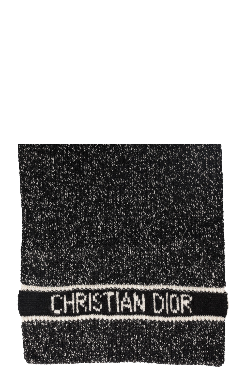 Dior Scarf Wool Cashmere Black White