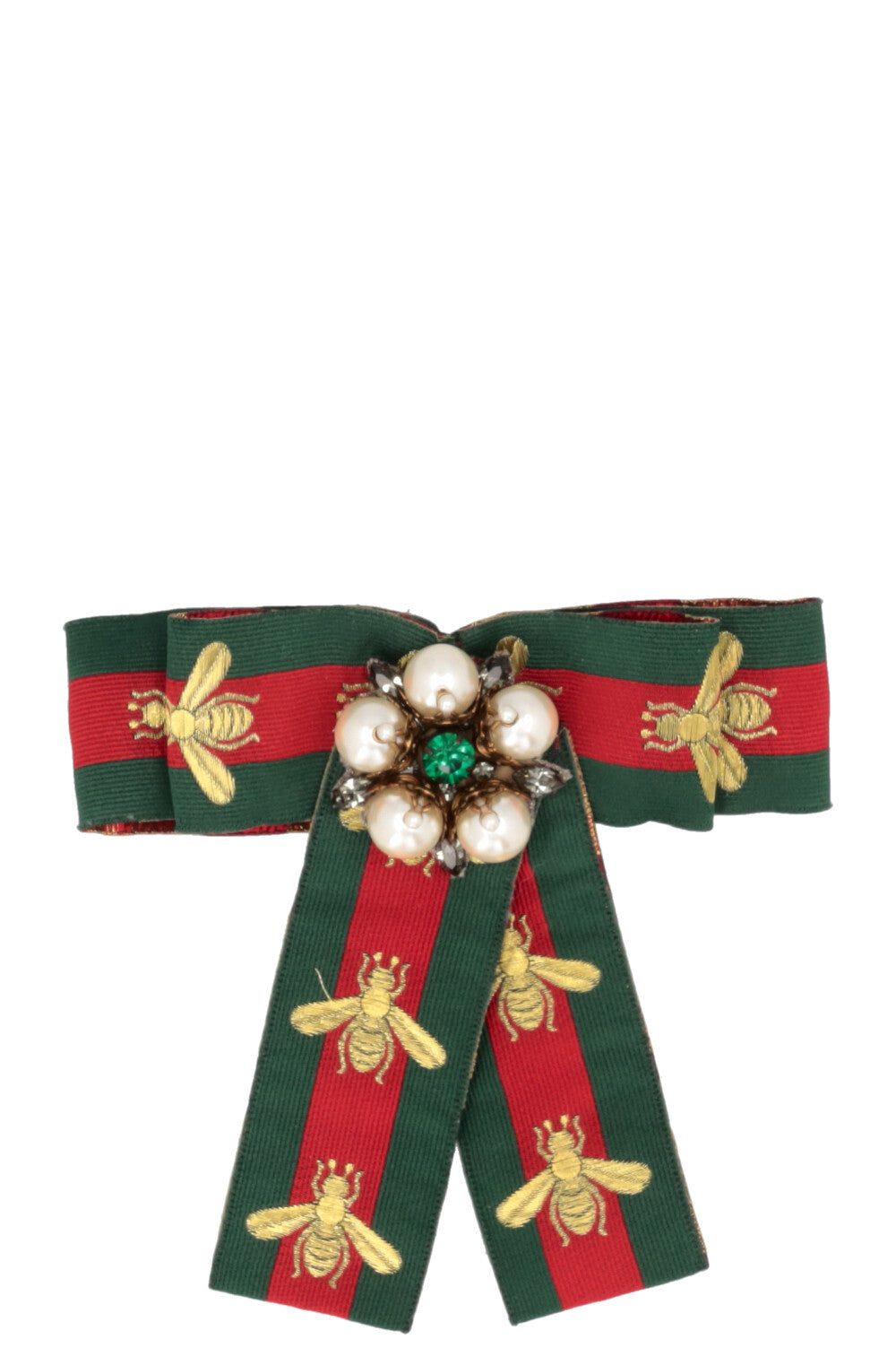 GUCCI Pearl Bee Bow Brooch