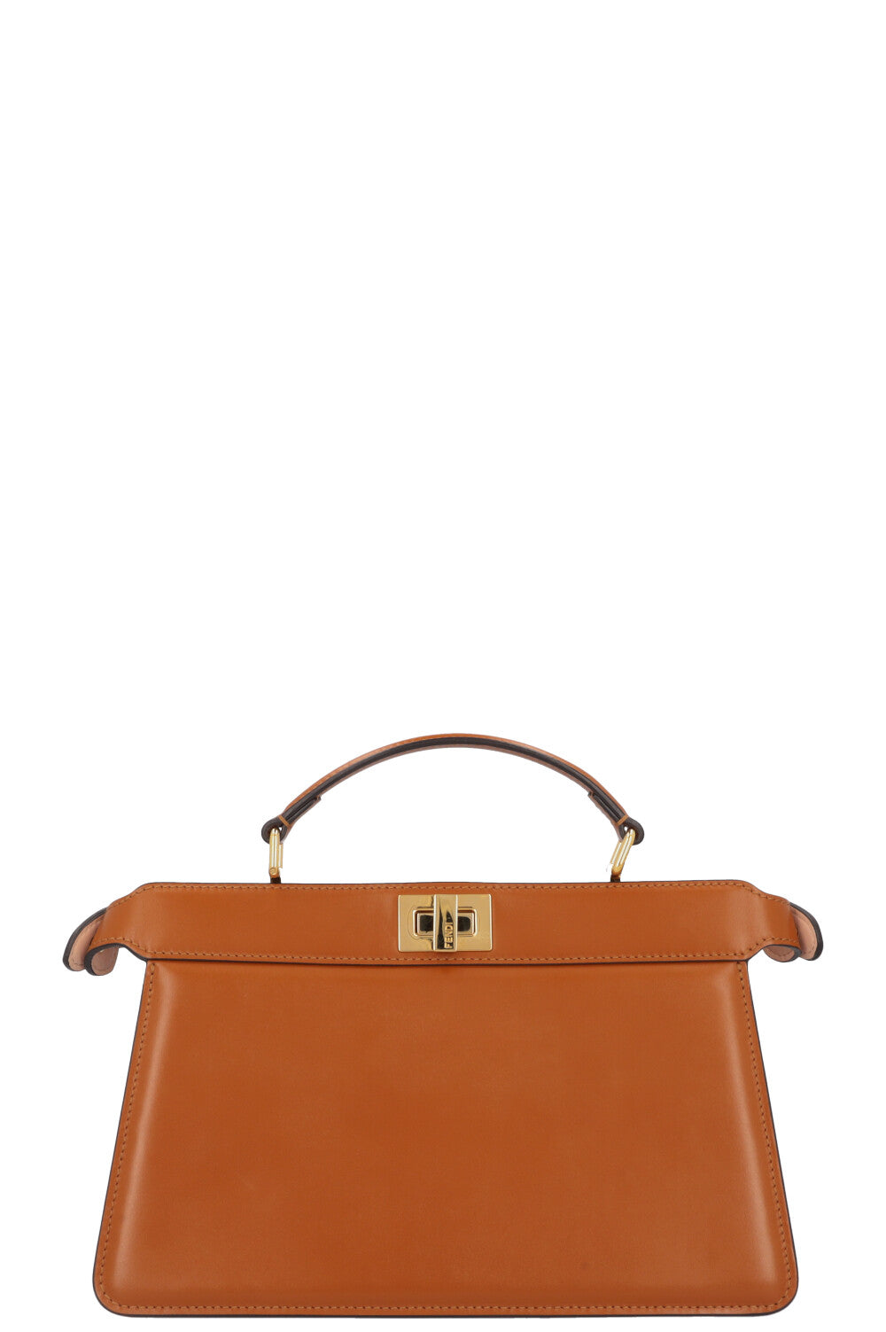 Fendi Peekabo Iseeu East West Bag Cognac Leather Handbag