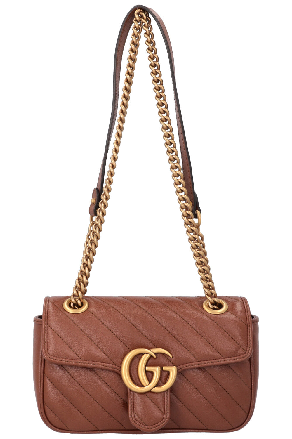 GUCCI Mini Marmont Bag Leather Brown