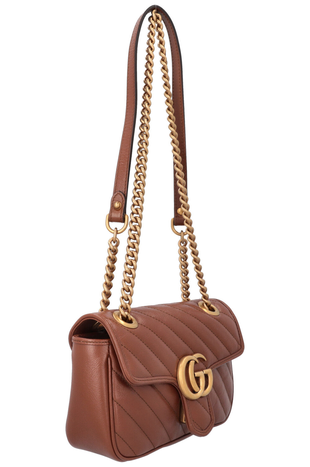 GUCCI Mini Marmont Bag Leather Brown