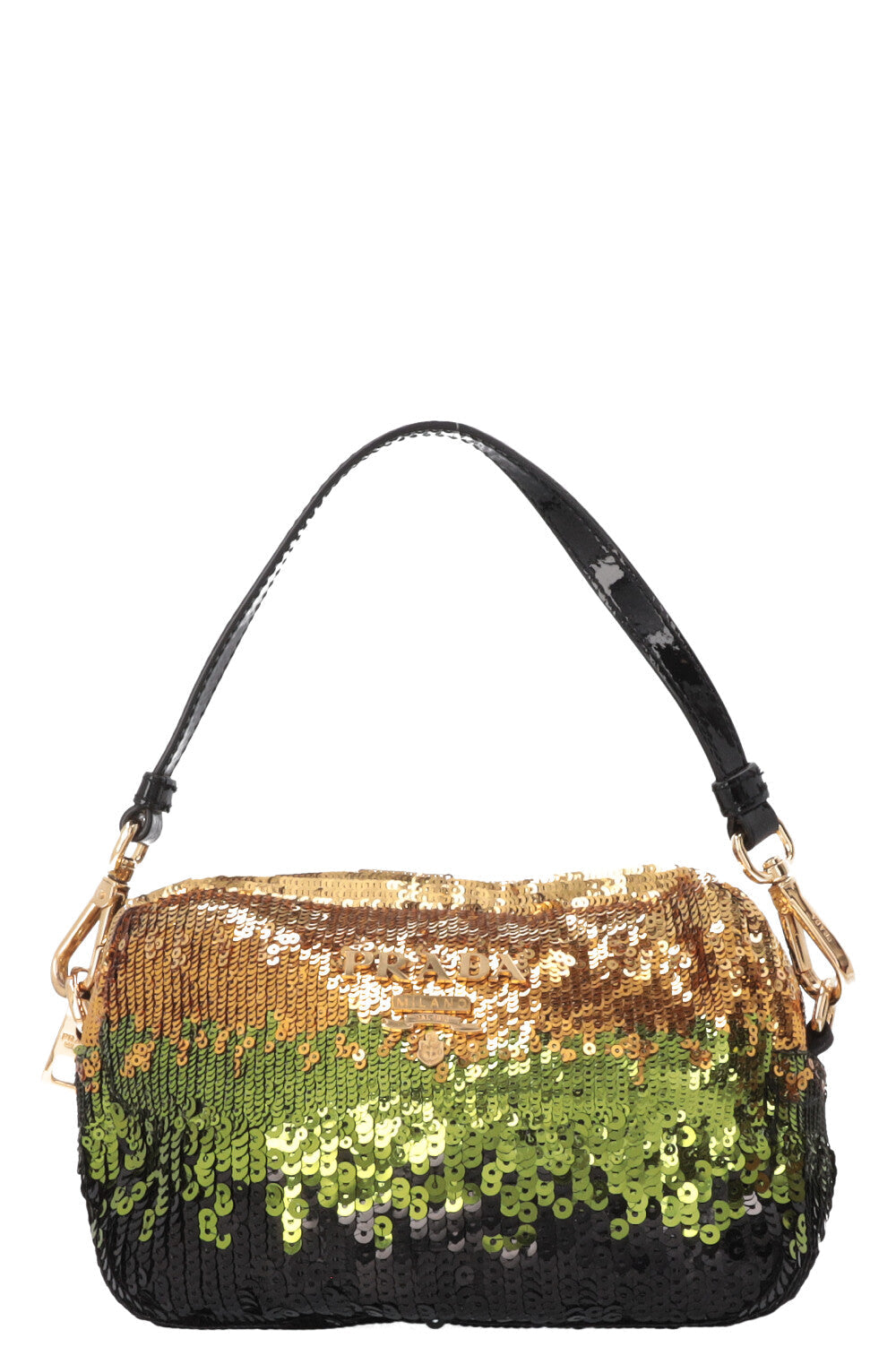 Prada Sequins Black Gold Handbag