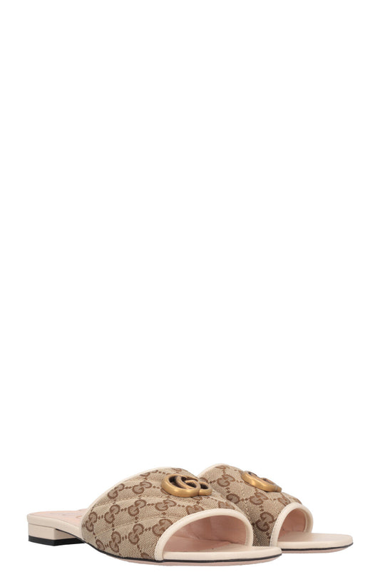 GUCCI Quilted Marmont Supreme Mules Canvas