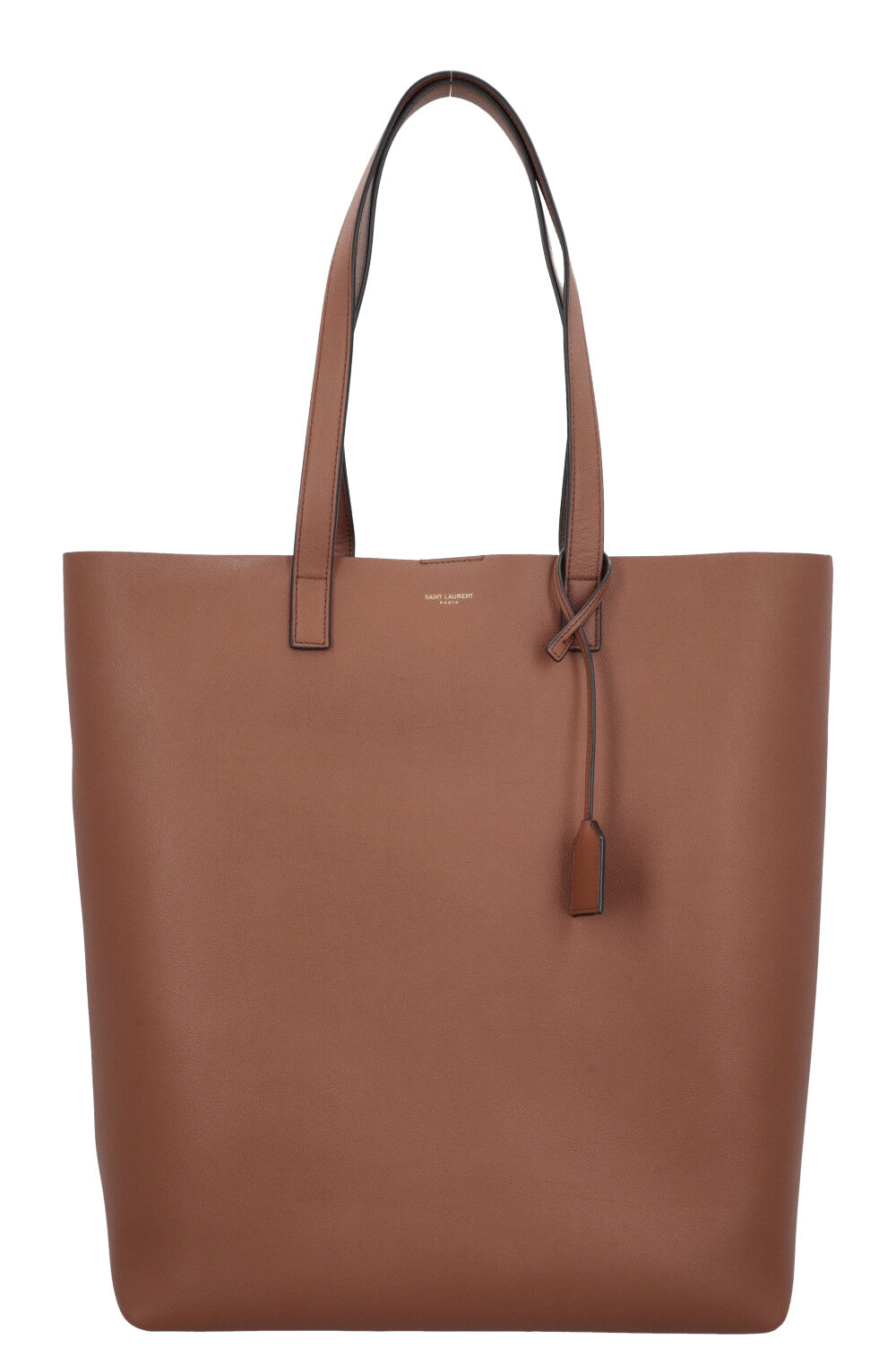 YSL Saint Laurent Tote Bag Bold Shopping Bag Grained Leather Brown