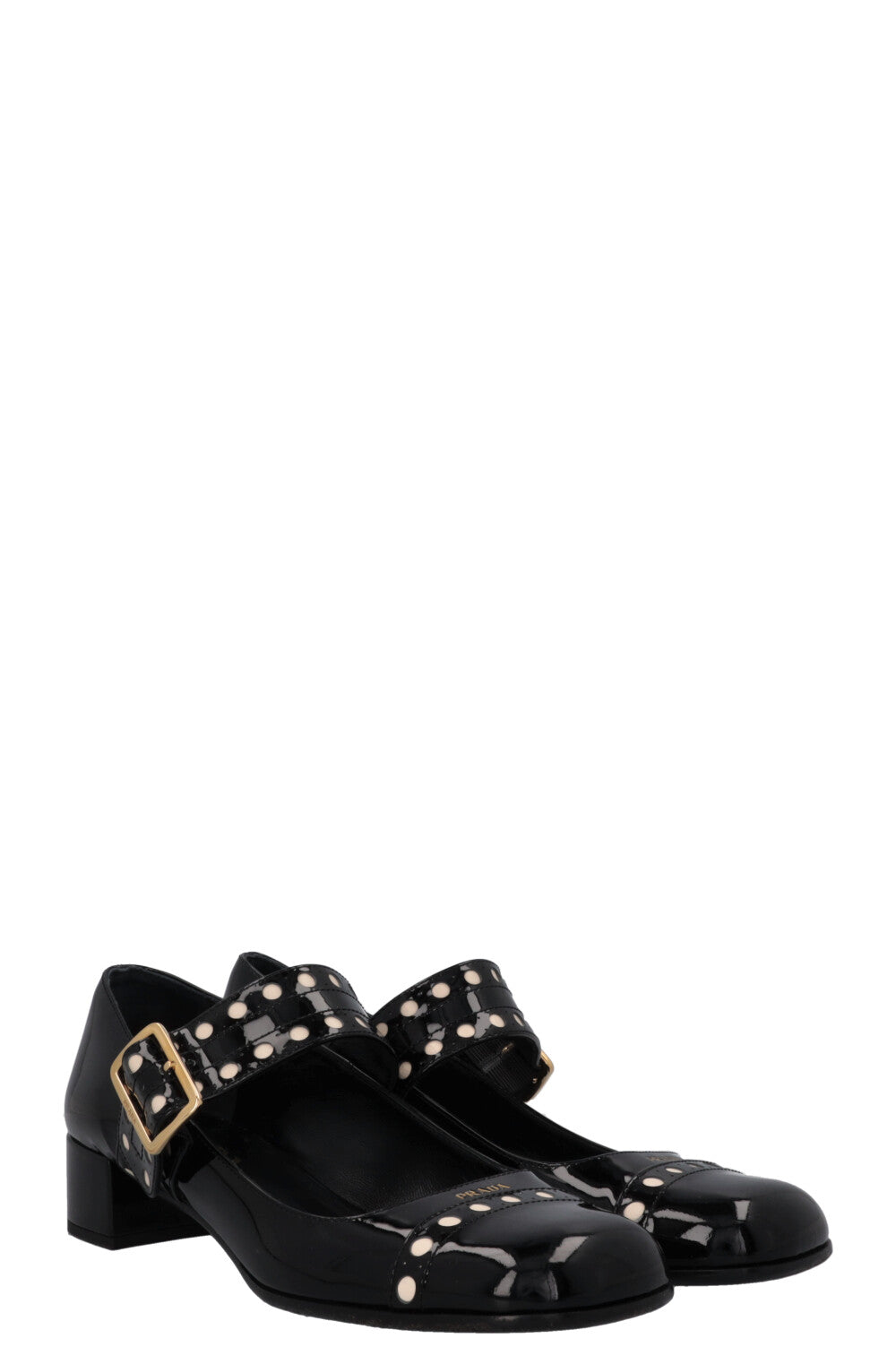 Prada Mary Jane Heels Patent Black Shoes