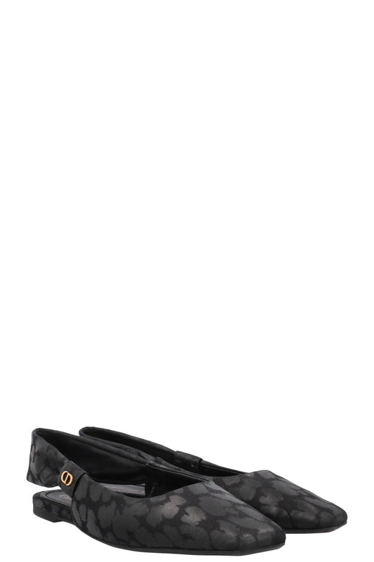 Dior Sling Bag Mizza Slingback Flats 2 Canvas Black Shoes