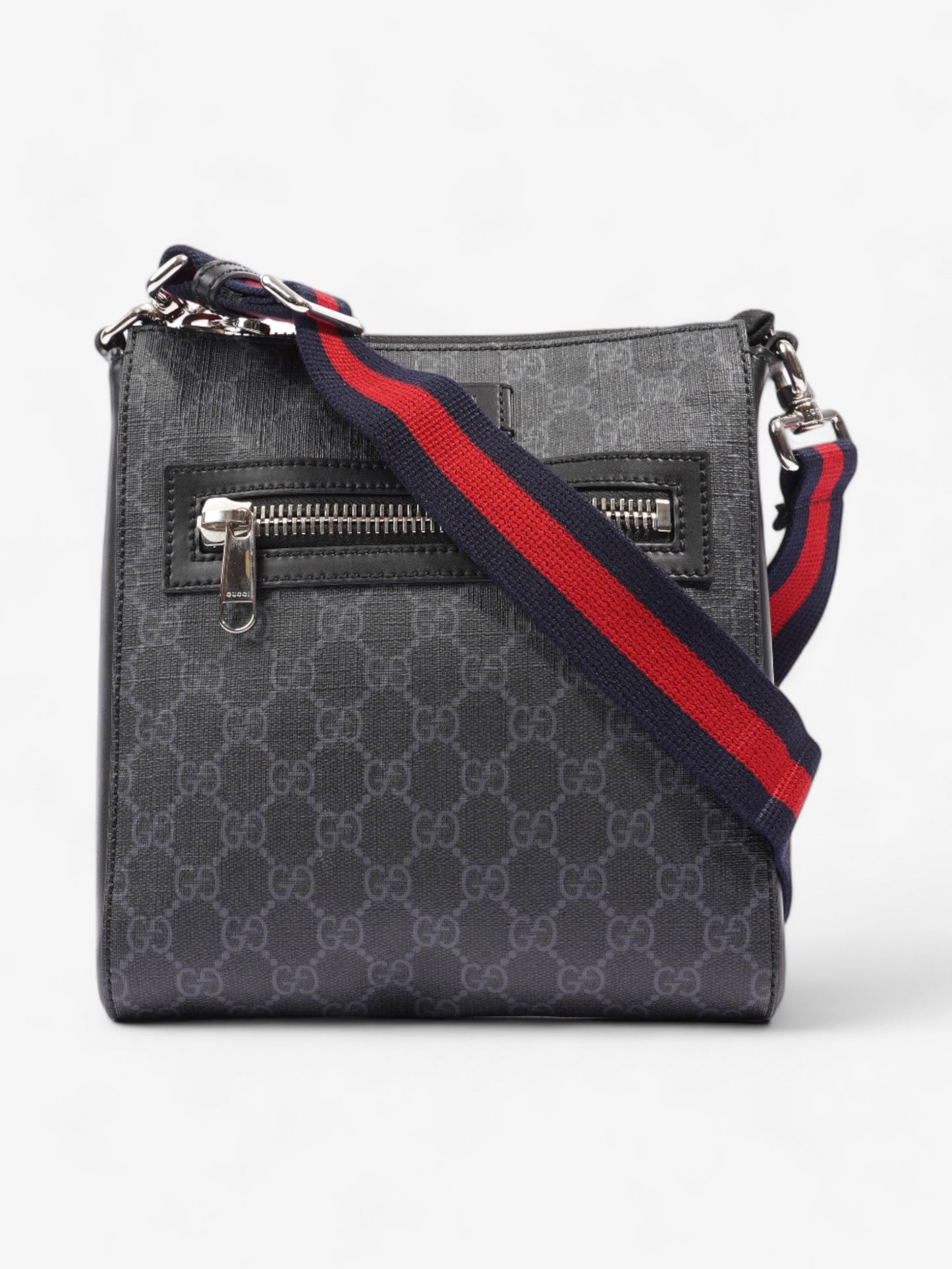 Gucci Messenger Coated Canvas Black Travel Bag