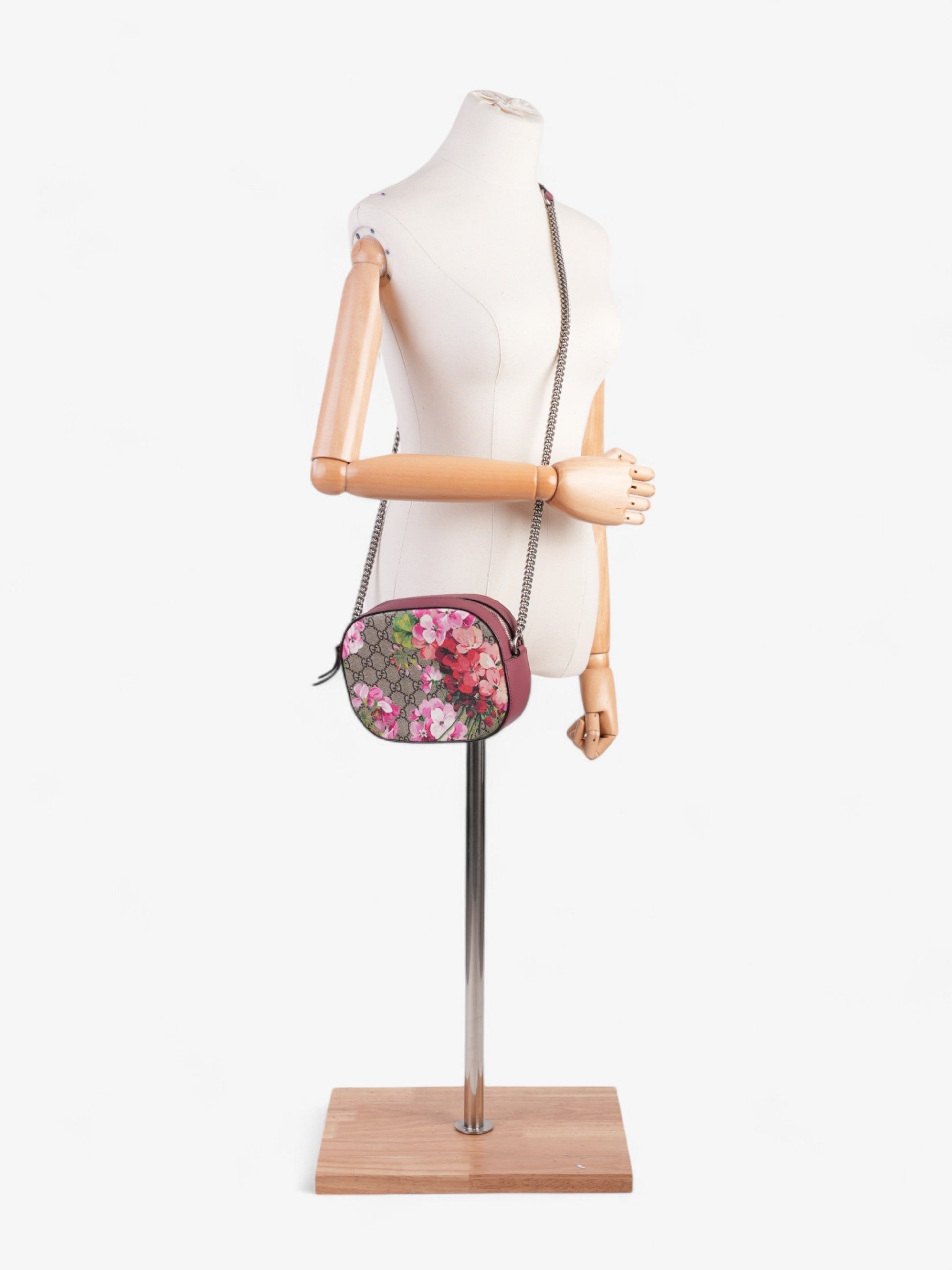 Gucci Blooms Chain Bloom Dusty Coated Crossbody Bag Canvas Monogram
