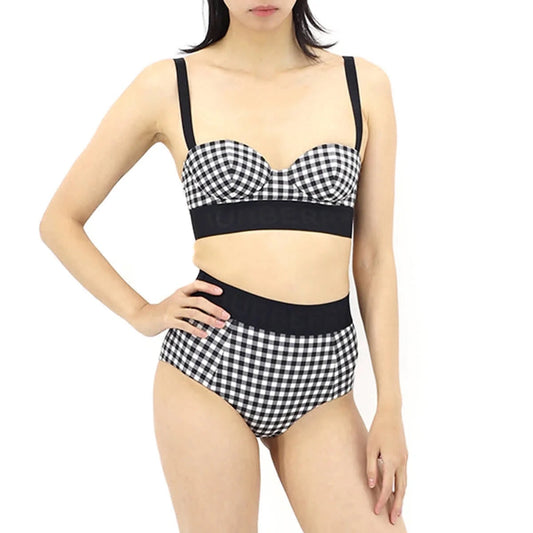 Burberry Bethany Tape Gingham Bikini Set Handbag Logo Travel Bag