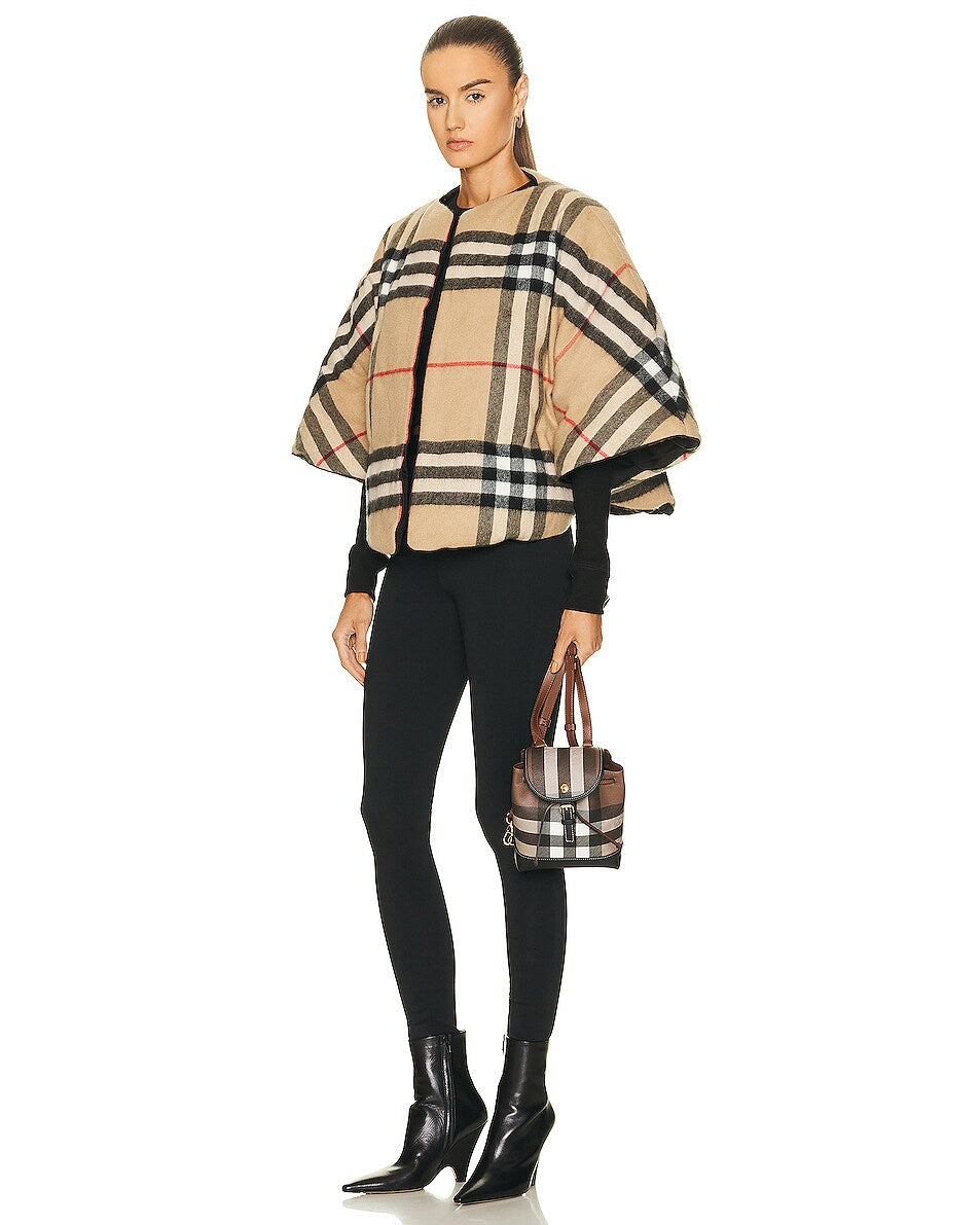 Burberry Check Backpack Brown Micro