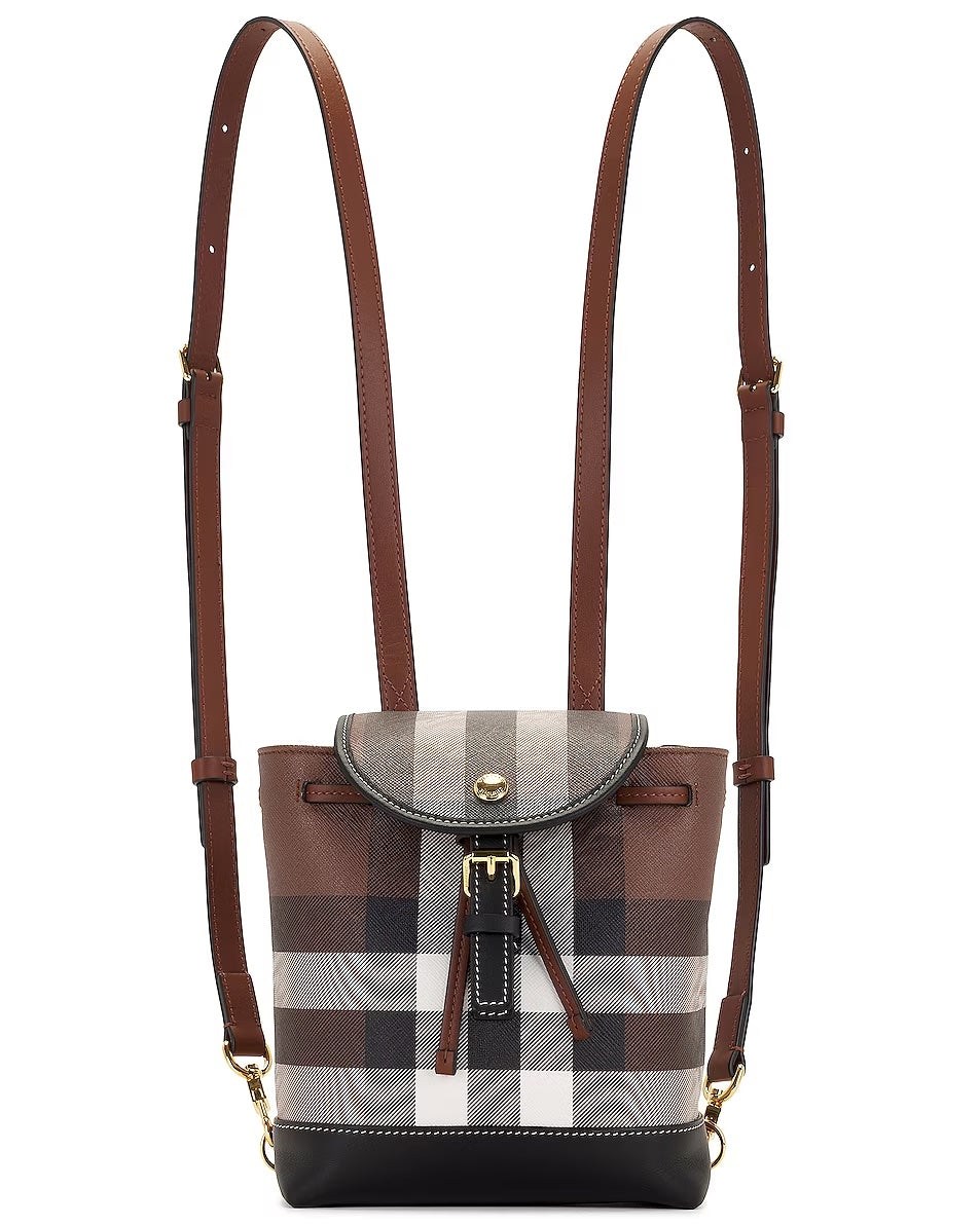 Burberry Check Backpack Brown Micro