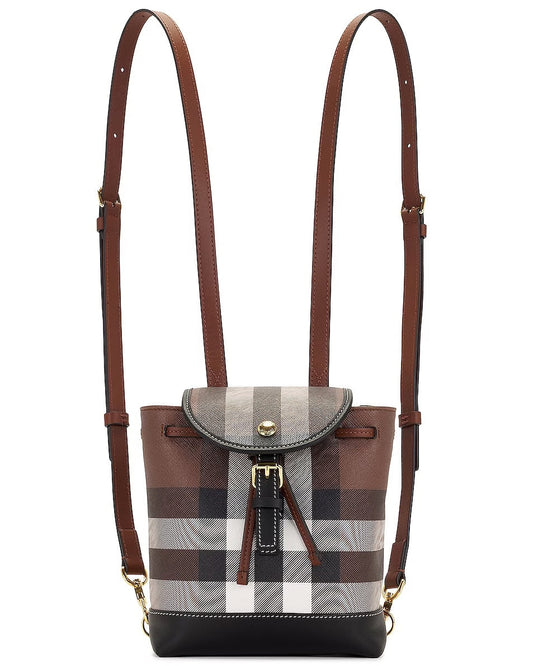 Burberry Check Backpack Brown Micro