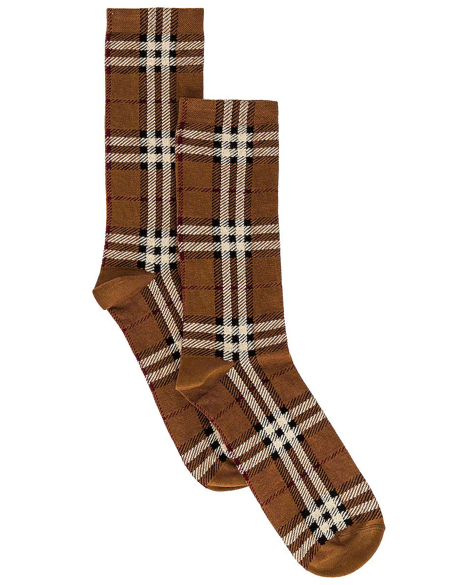 Burberry Cotton Birch Check Socks Handbag Travel Bag