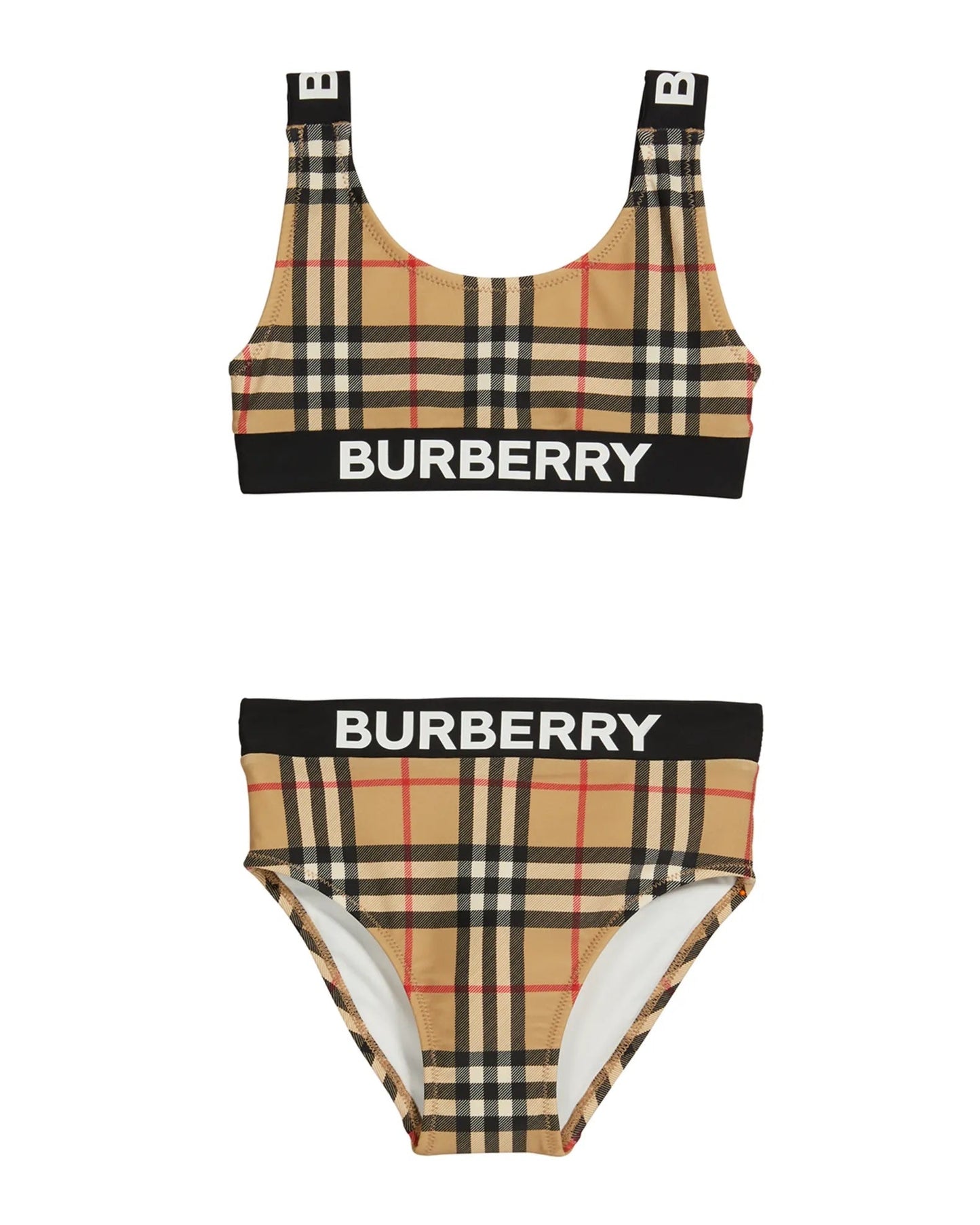 Burberry Girl Liana Icon Stripe Two Piece Bikini Set Travel Bag