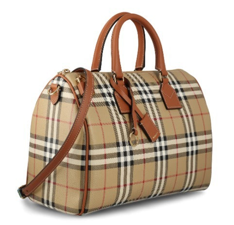 Burberry Nova Check Bowling Bag Medium Travel Bag