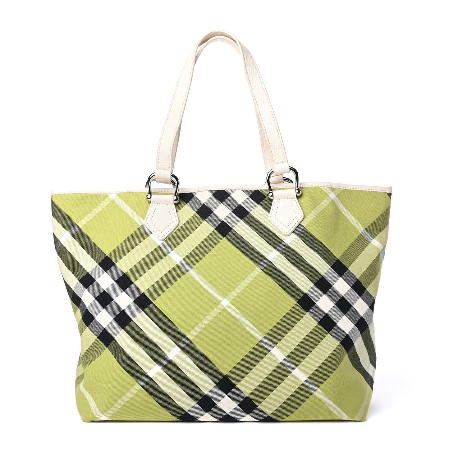 Burberry Nova Check Lime Shopper Tote Bag Green