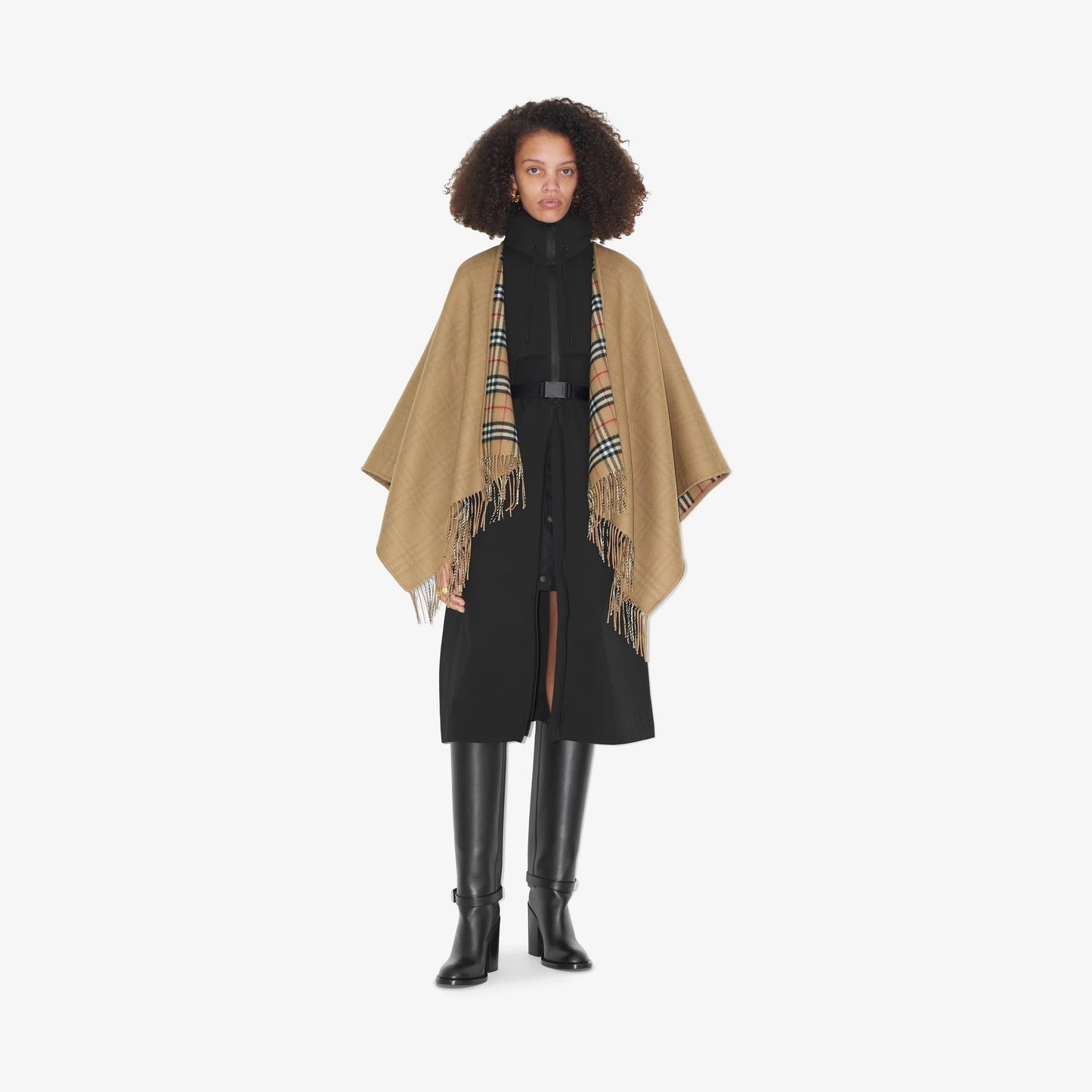 Burberry Ho Check Wool Cape Handbag Travel Bag