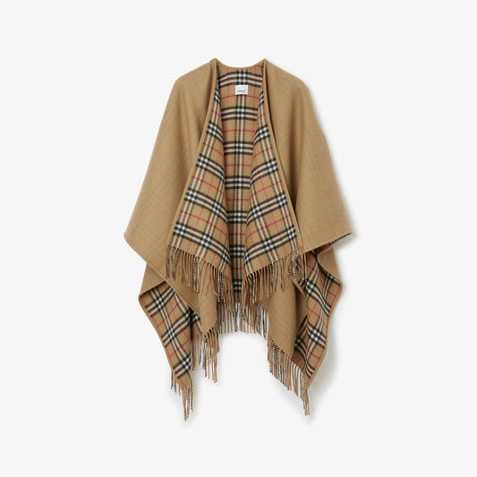 Burberry Ho Check Wool Cape Handbag Travel Bag
