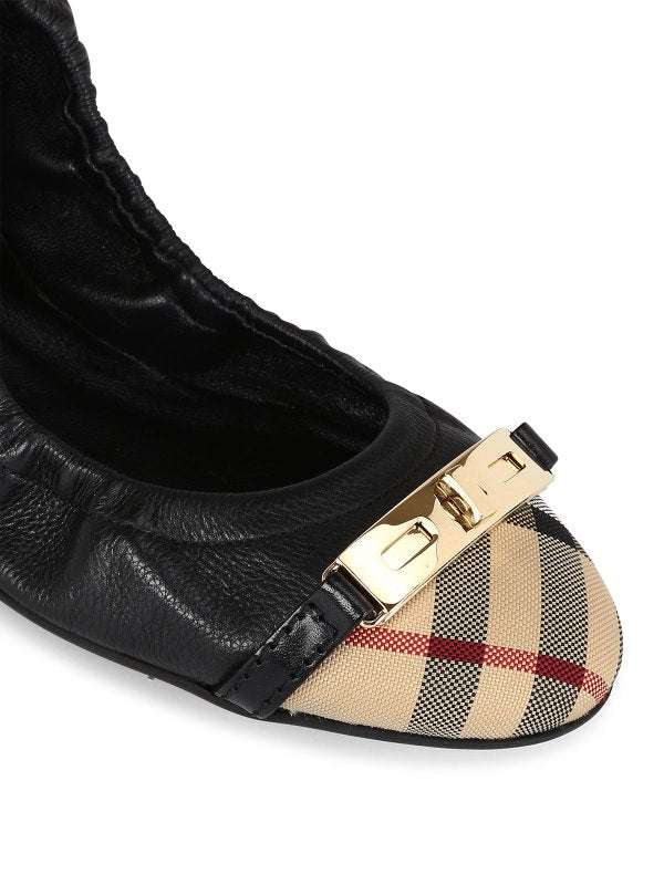 Burberry Twist Lock Drayton Flats Handbag Leather Shoes