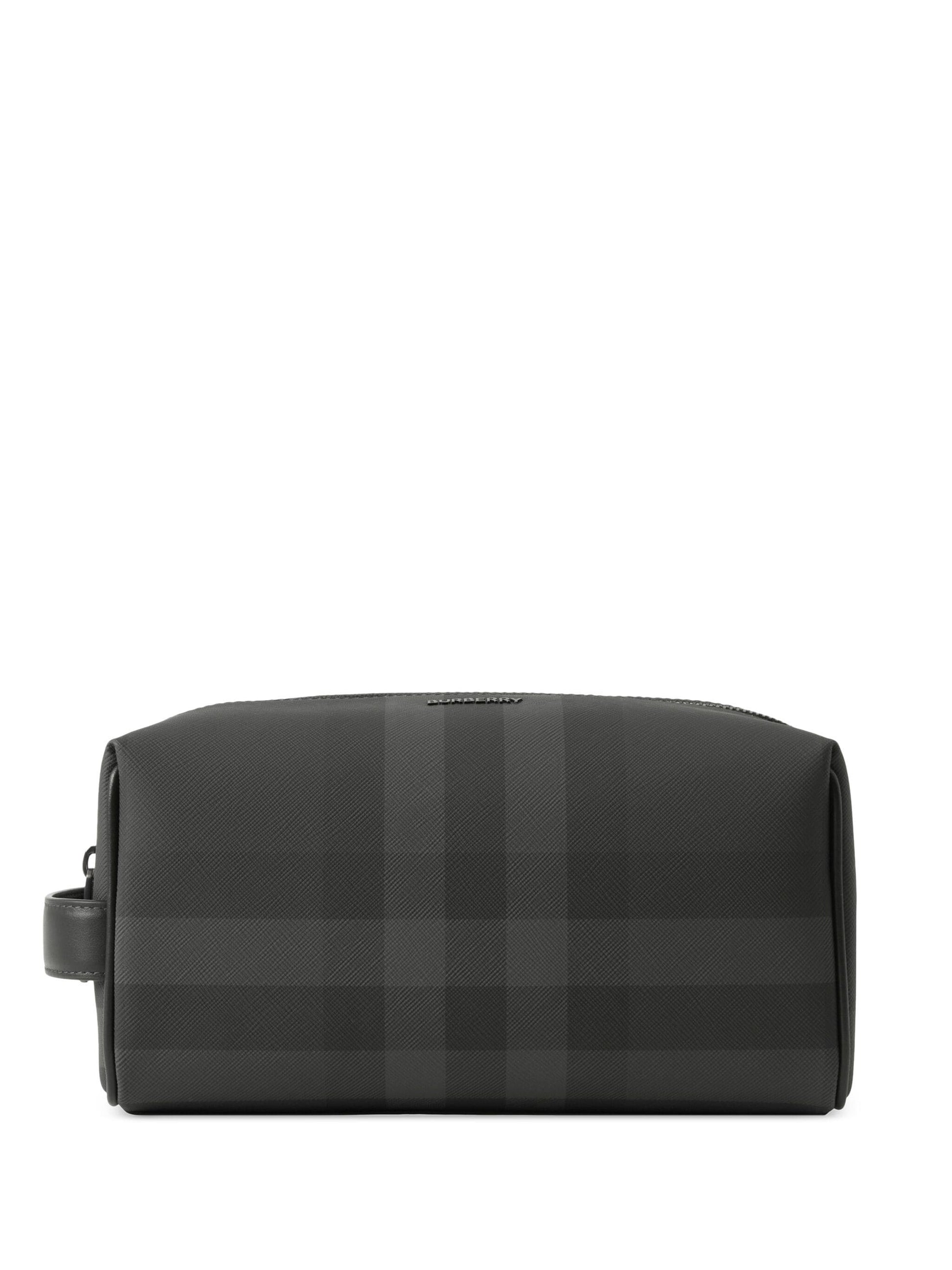 Burberry Ho Check Travel Pouch Travel Bag Leather