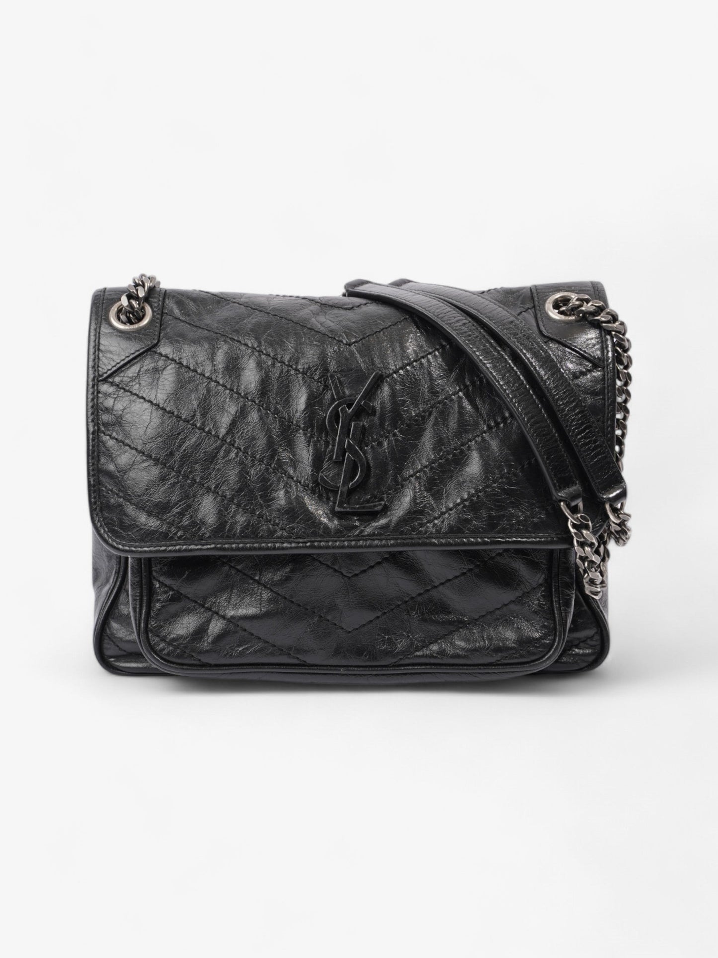 YSL Saint Laurent Niki Shoulder Bag Leather Black Medium