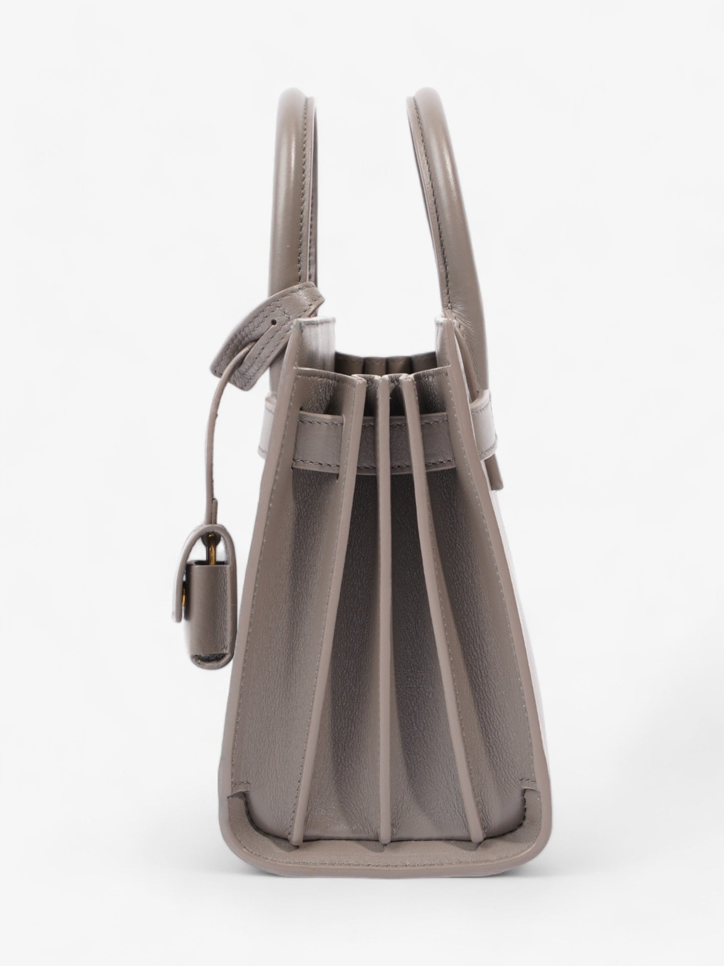 YSL Saint Laurent Nano Sac De Jour Grey Handbag Leather Gray Travel Bag
