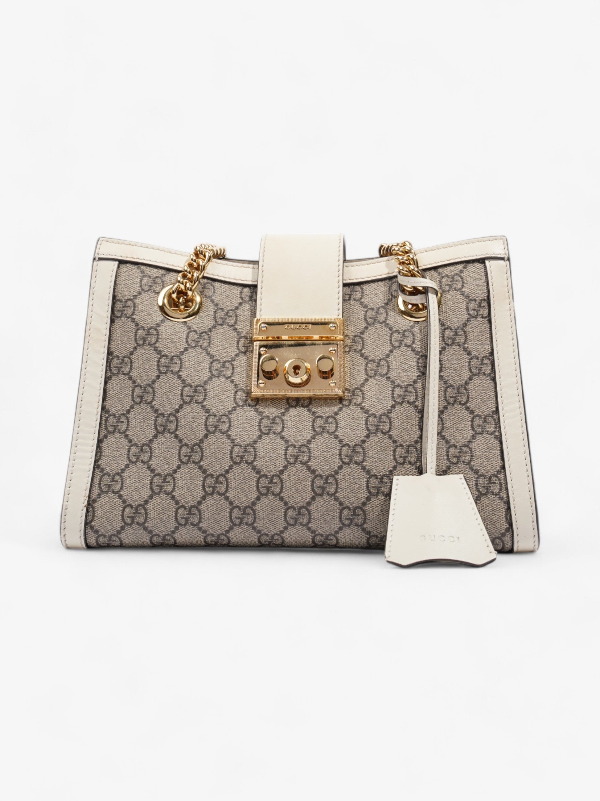 Gucci Padlock Supreme Coated Shoulder Bag Canvas White