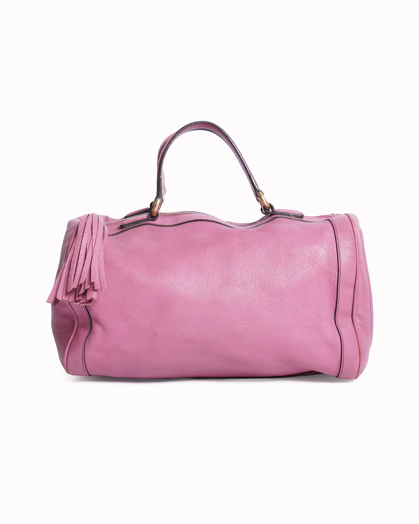 Gucci Pink Pebbled Leather Soho Boston Bag