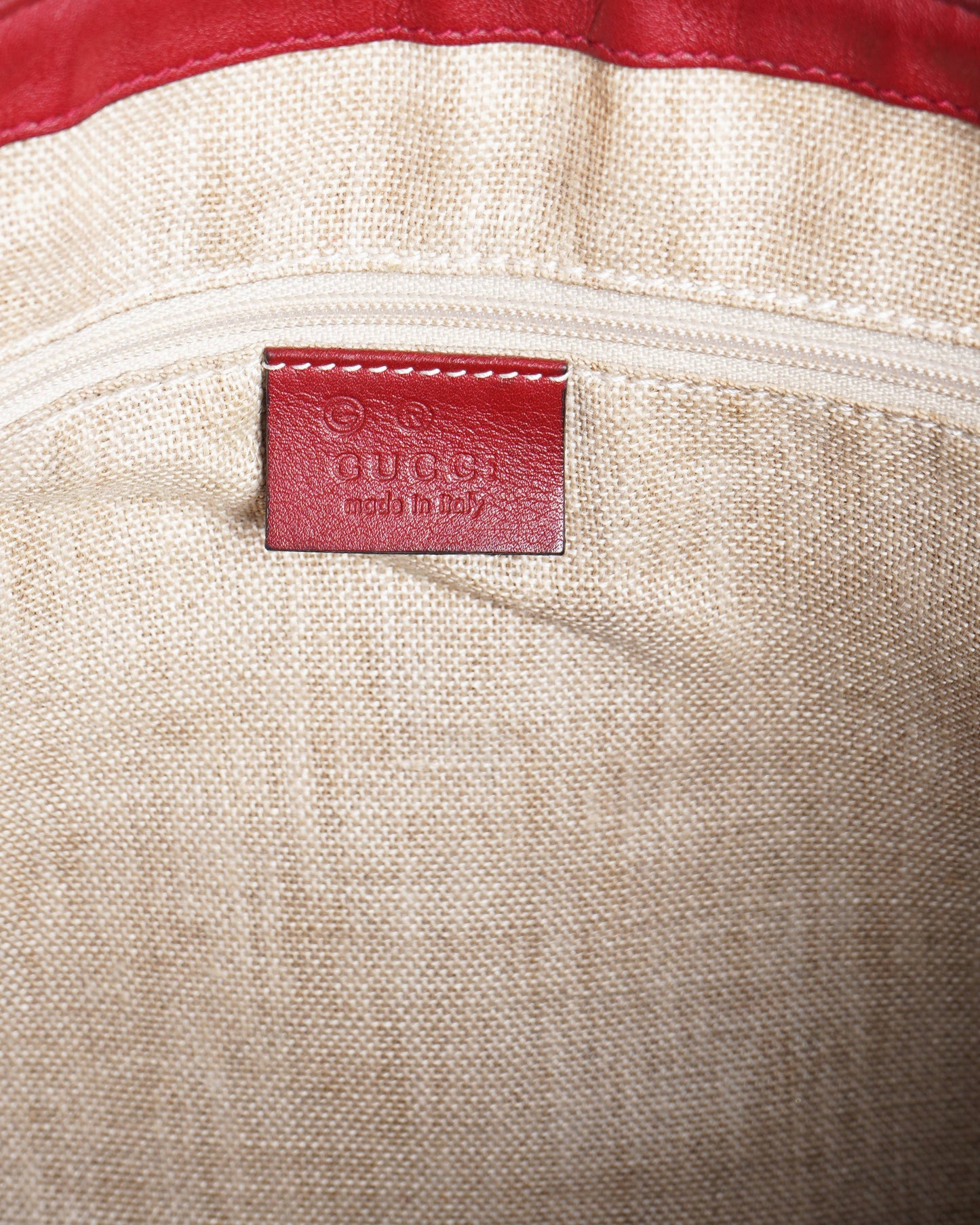 Gucci red gg microguccisima tote bag