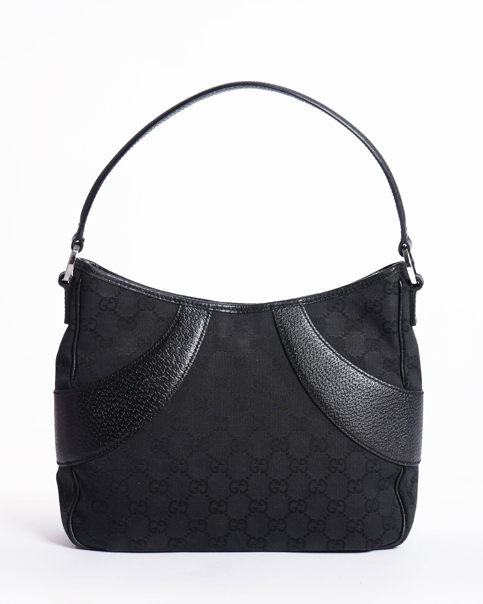 Gucci gg black canvas shoulder bag