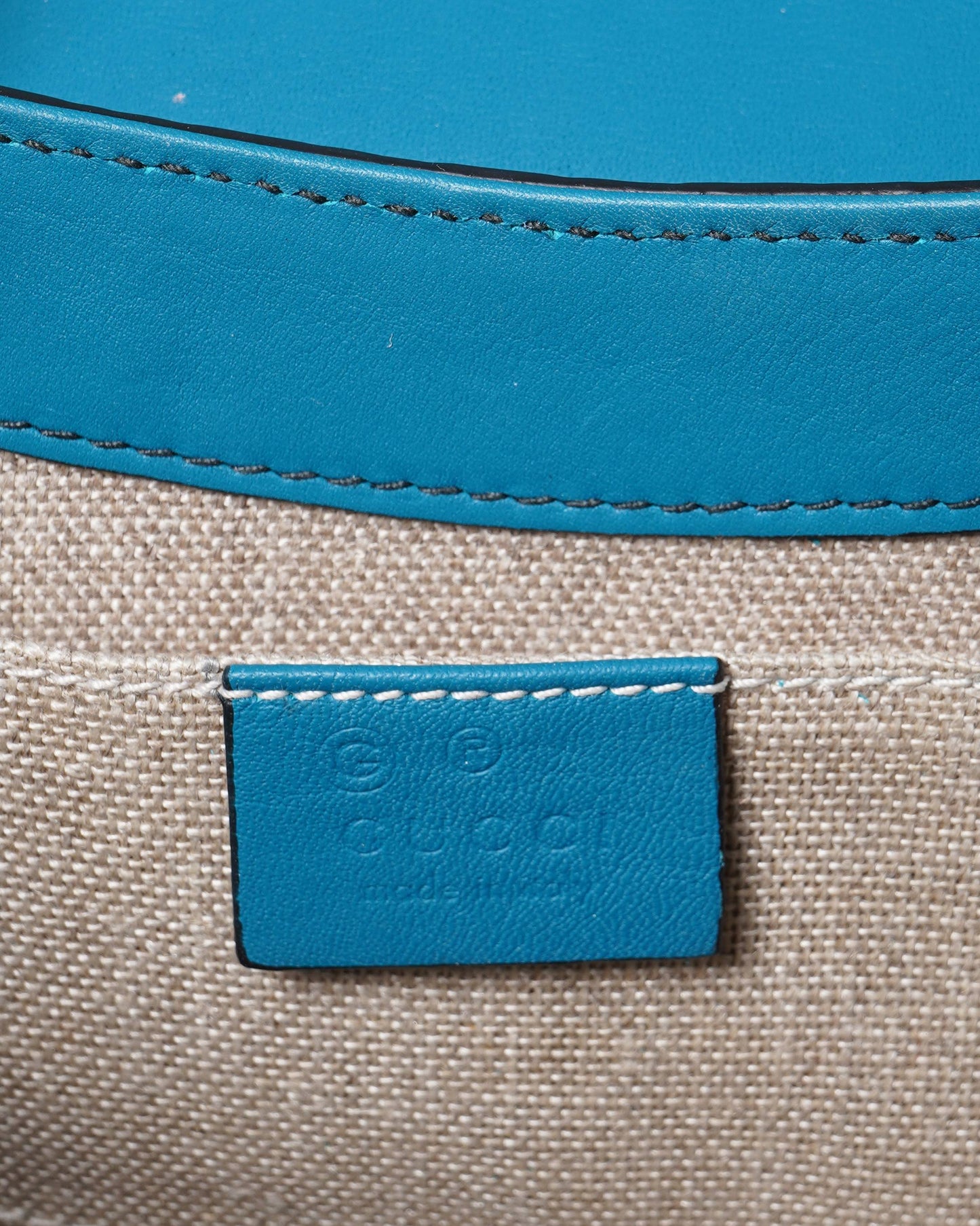 New Gucci guccissima mini emily shoulder bag in teal blue